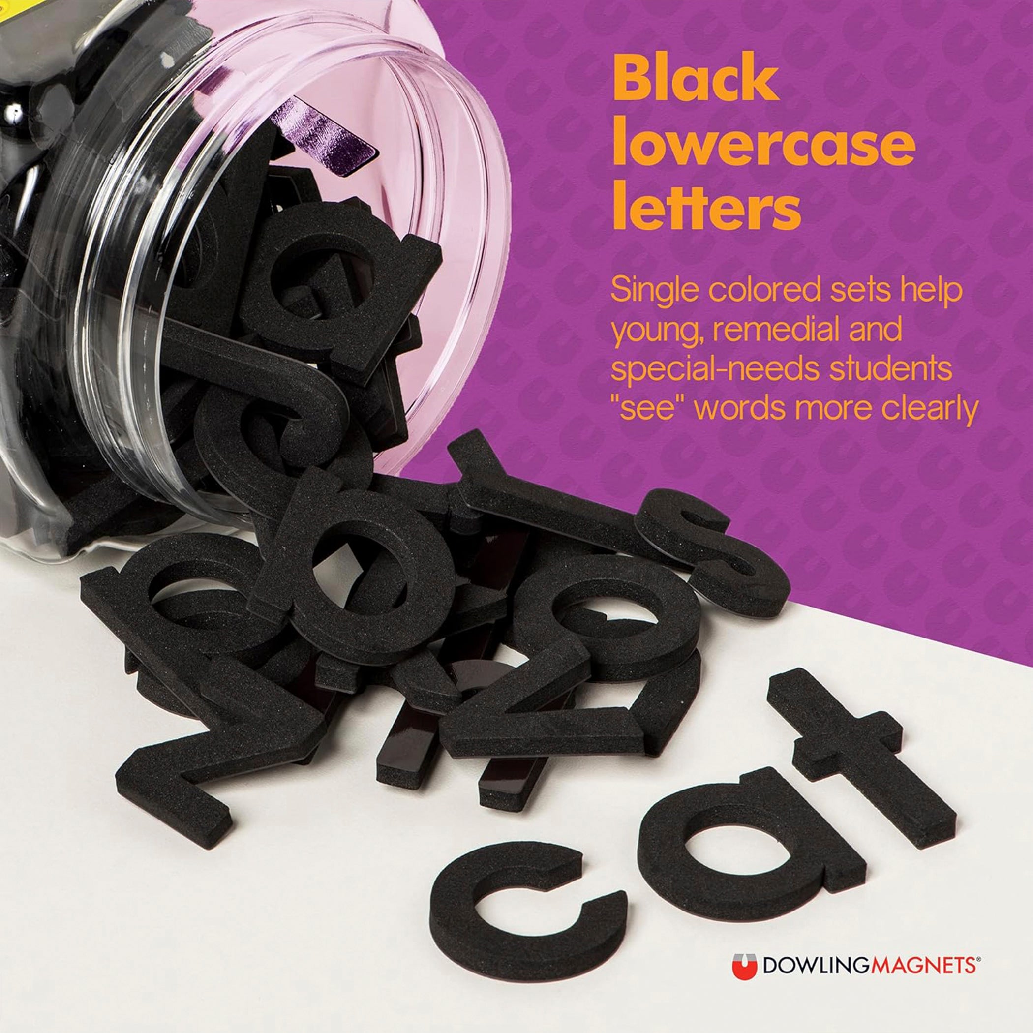 Foam Fun!™ Lowercase Black Magnetic Letters, 108 Pieces