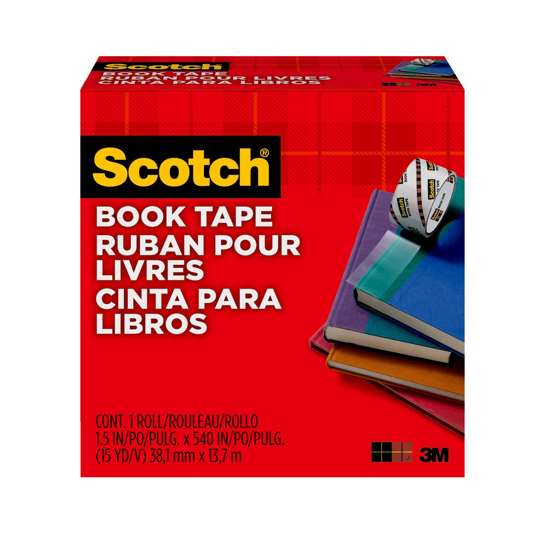 Book Tape, 1-1/2 in x 15 yd Roll