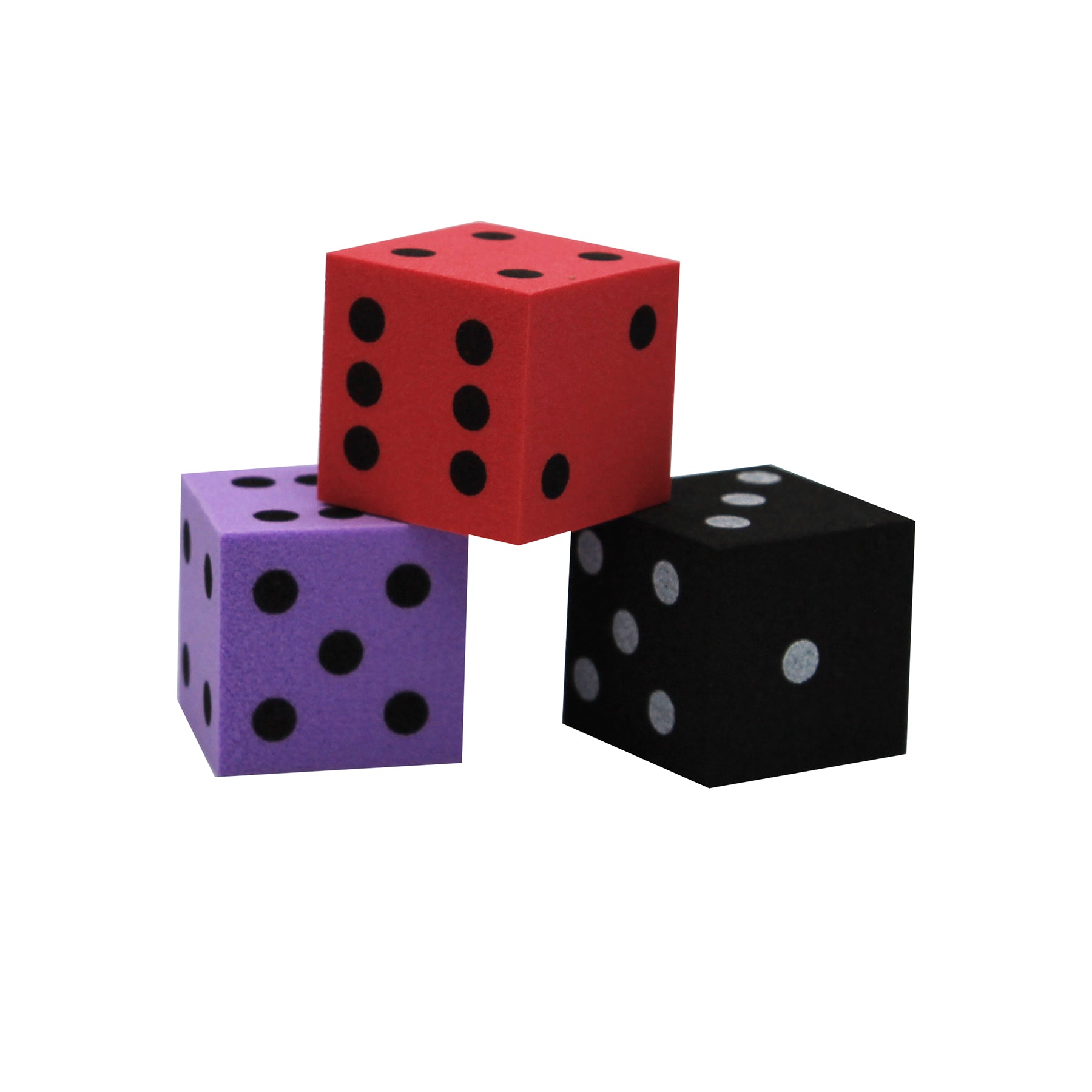Foam Spot Dice, 1", Assorted Colors, Bag of 50