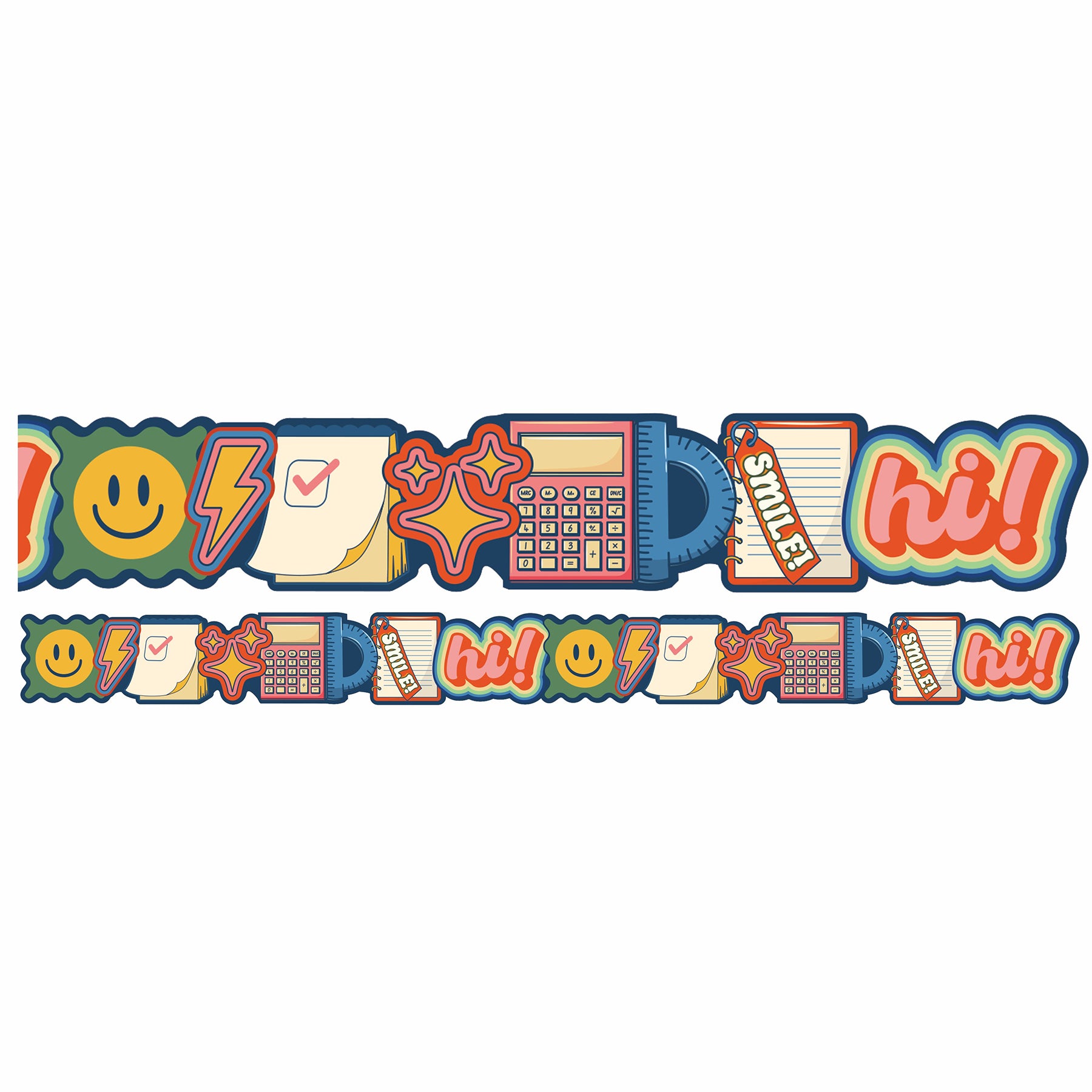 School Icons Extra Wide Deco Trim, 37 Feet Per Pack, 3 Packs