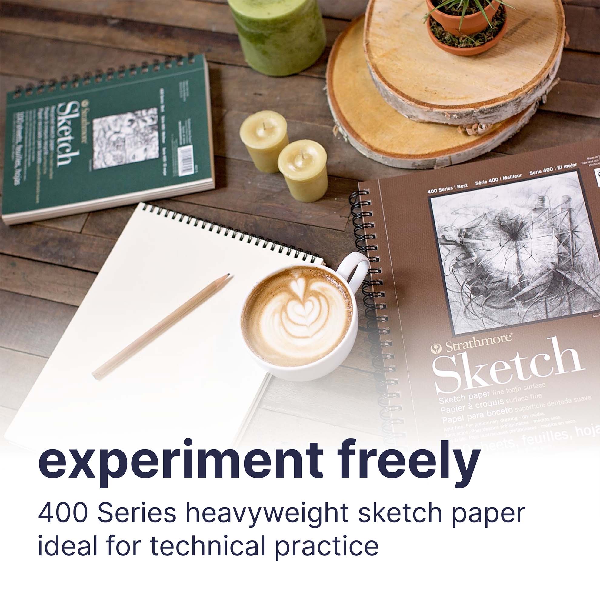 400 Series Sketch Paper Pad, Recycled, Toned Tan, Side Wire Binding, 24 Sheet, 18x24 inch, 1 Count