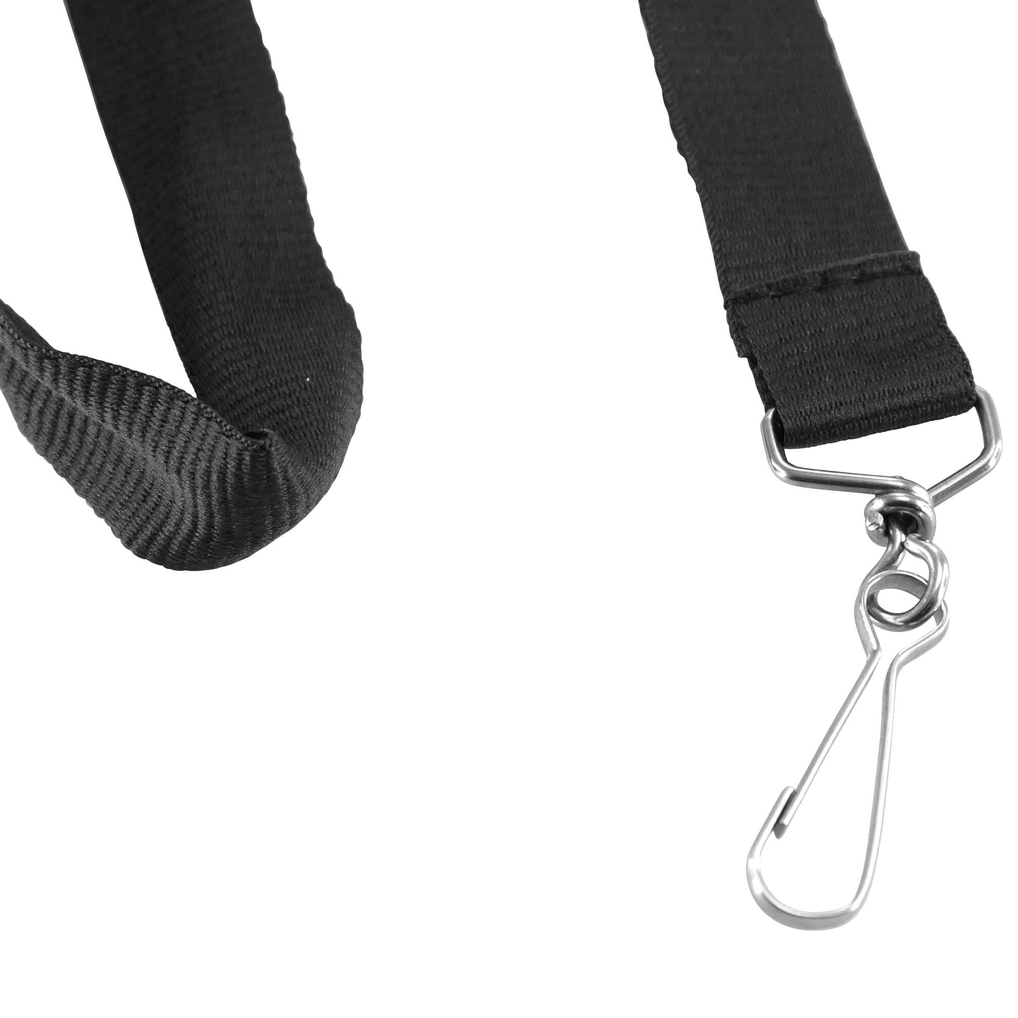 Recycled PET Lanyard, Flat Style, J Hook, Black
