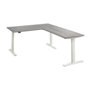 Bush Business Furniture Move 60 Series 60W Height Adjustable L Shaped Standing Desk in Platinum Gray with White Base - 59.45" Width x 76.97" Depth x 27.44" Height