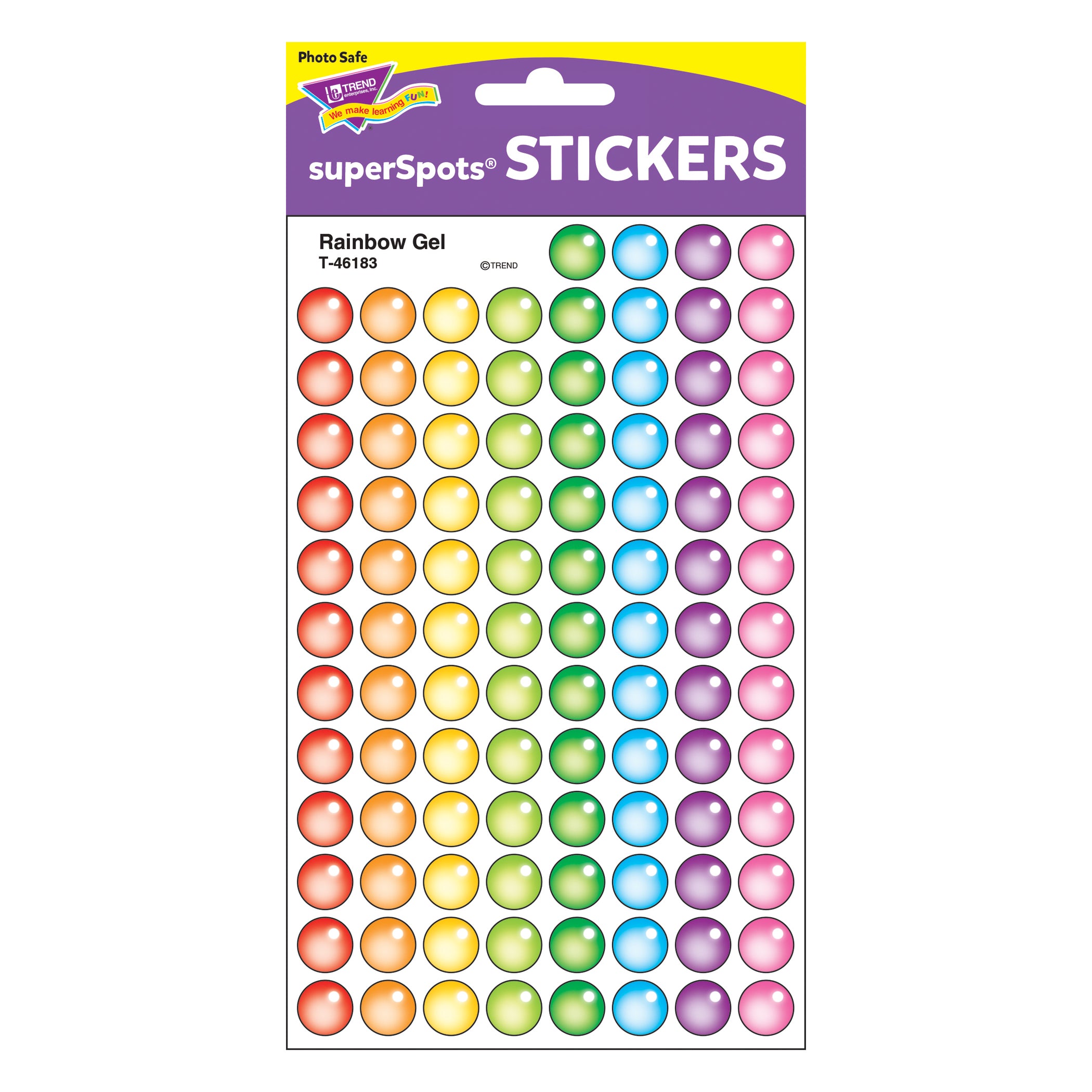 Rainbow Gel superSpots® Stickers, 800 ct