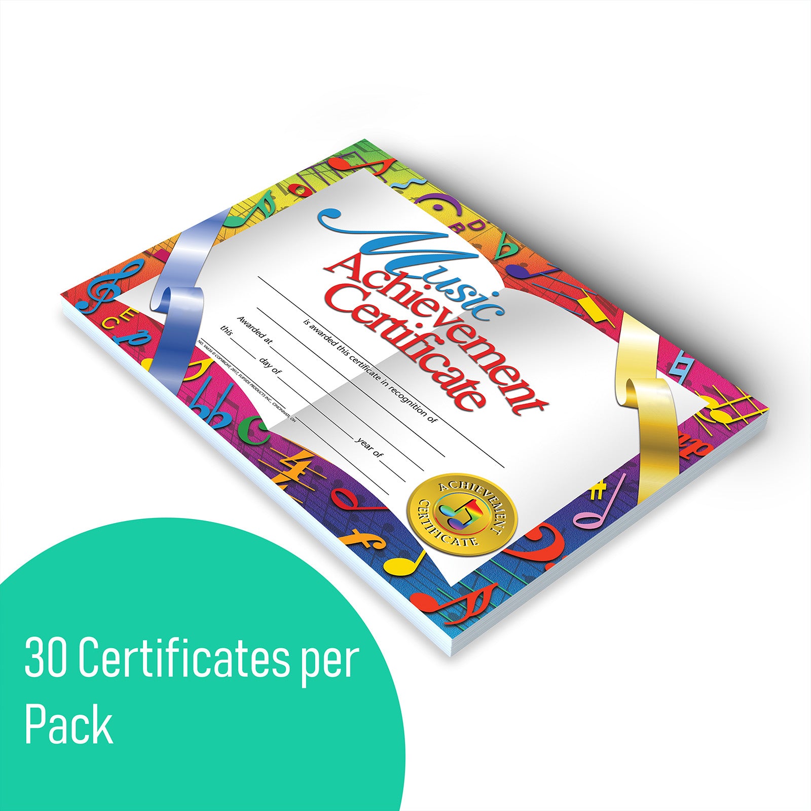 Music Achievement Certificate, 8.5" x 11", Pack of 30