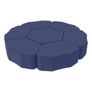 Pro Series Upholstered Bloom Ottoman 12" Height, 7-Piece - Navy