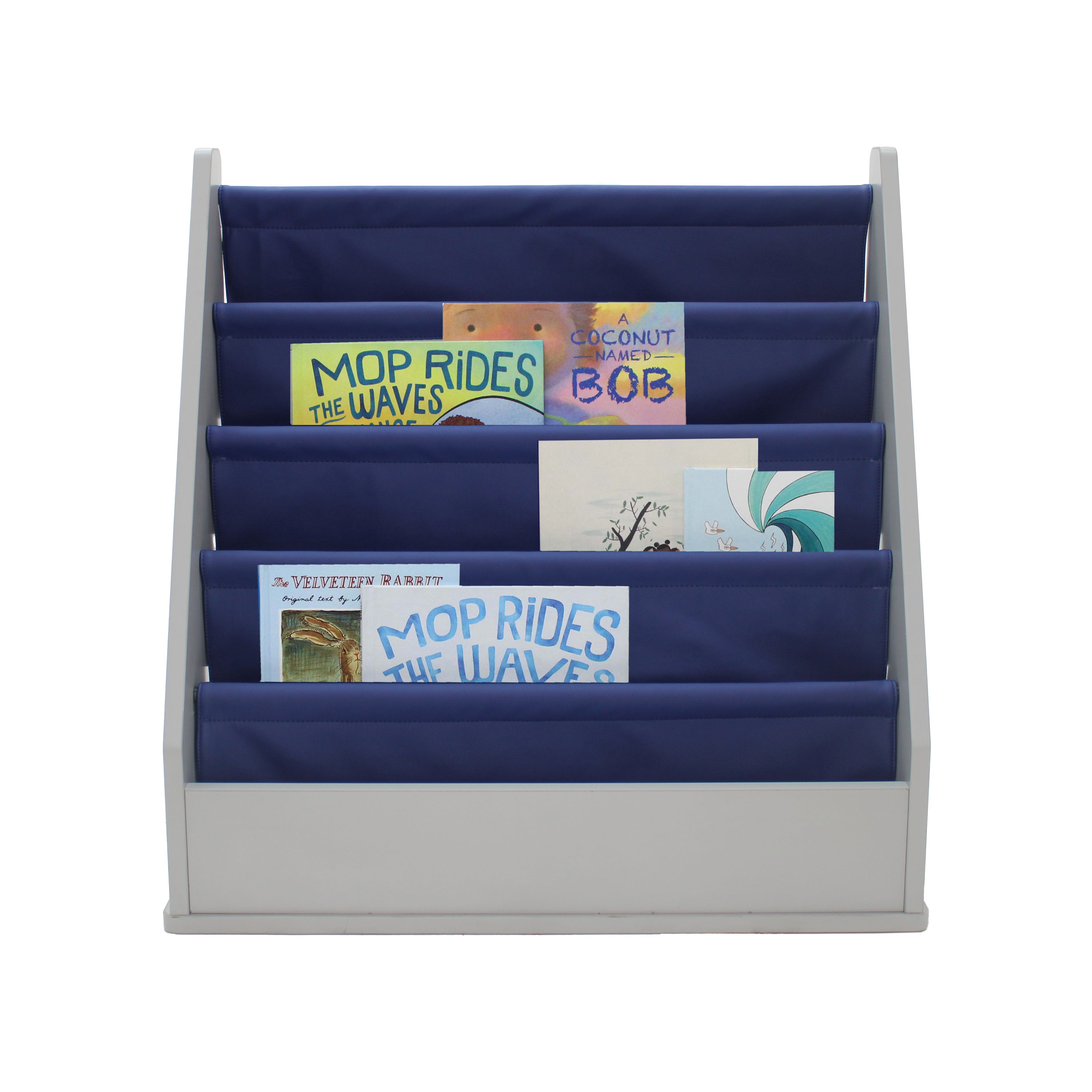 Laminate Sling Book Display - Gray/Navy
