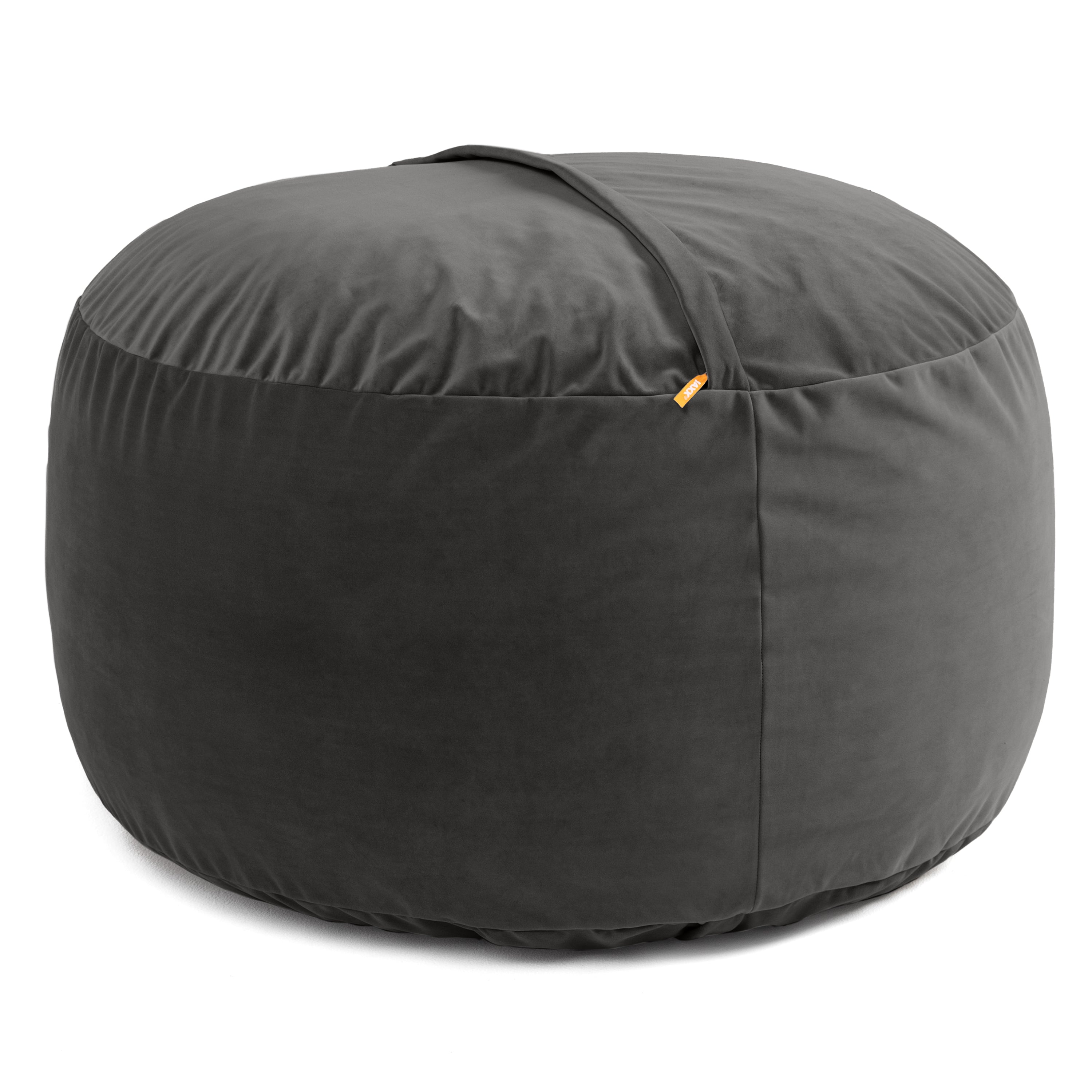 Jaxx 4 Foot Saxx - Large Round Bean Bag Chair for Adults - Lush Velvet Black