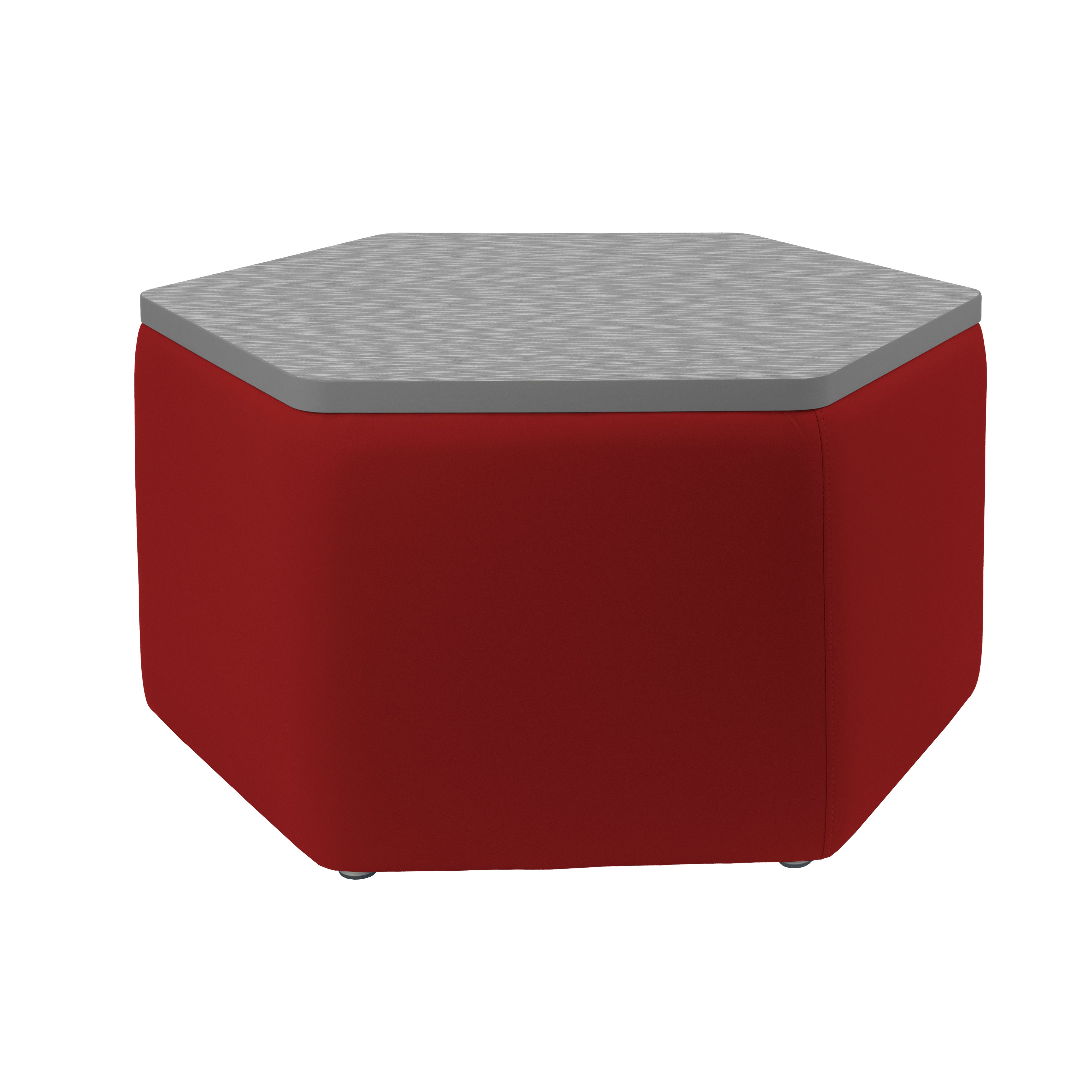 Pro Series Upholstered Hexagon Ottoman Table 18" Height - Crimson/Cosmic Strandz