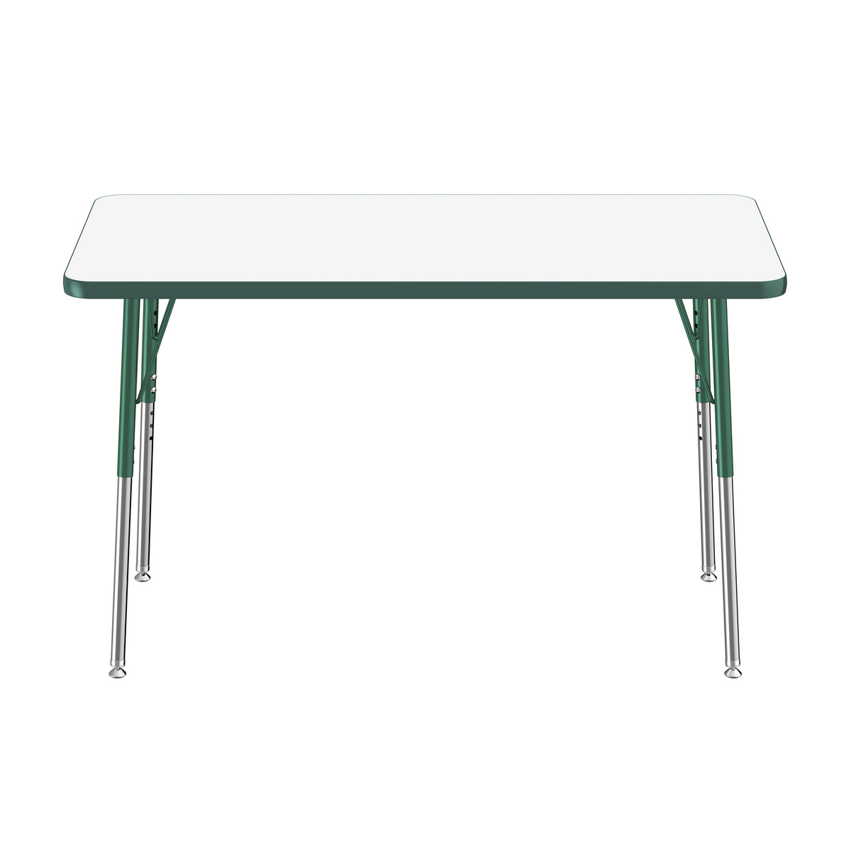 24" x 48" Rectangle Dry-Erase Activity Table with Adjustable Standard Swivel Glide Legs - Whiteboard/Green