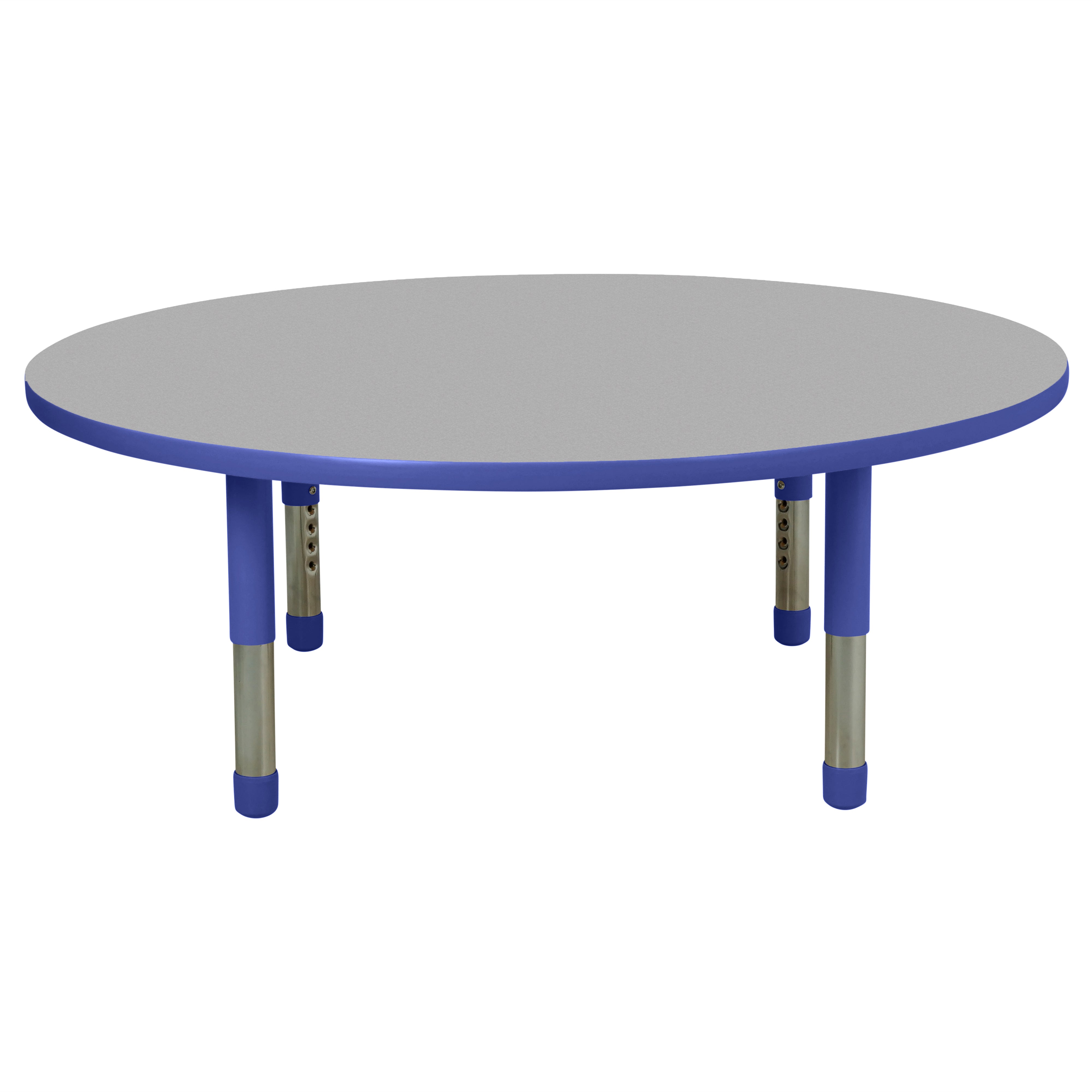 48" Round T-Molding Activity Table with Adjustable Tiny Tot Legs - Gray/Blue