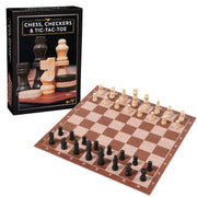 Spin Master Games, Cardinal Classics, Chess Checkers and Tic-Tac-Toe Set, Classic Strategy Games, for Adults and Kids Ages 6 and up
