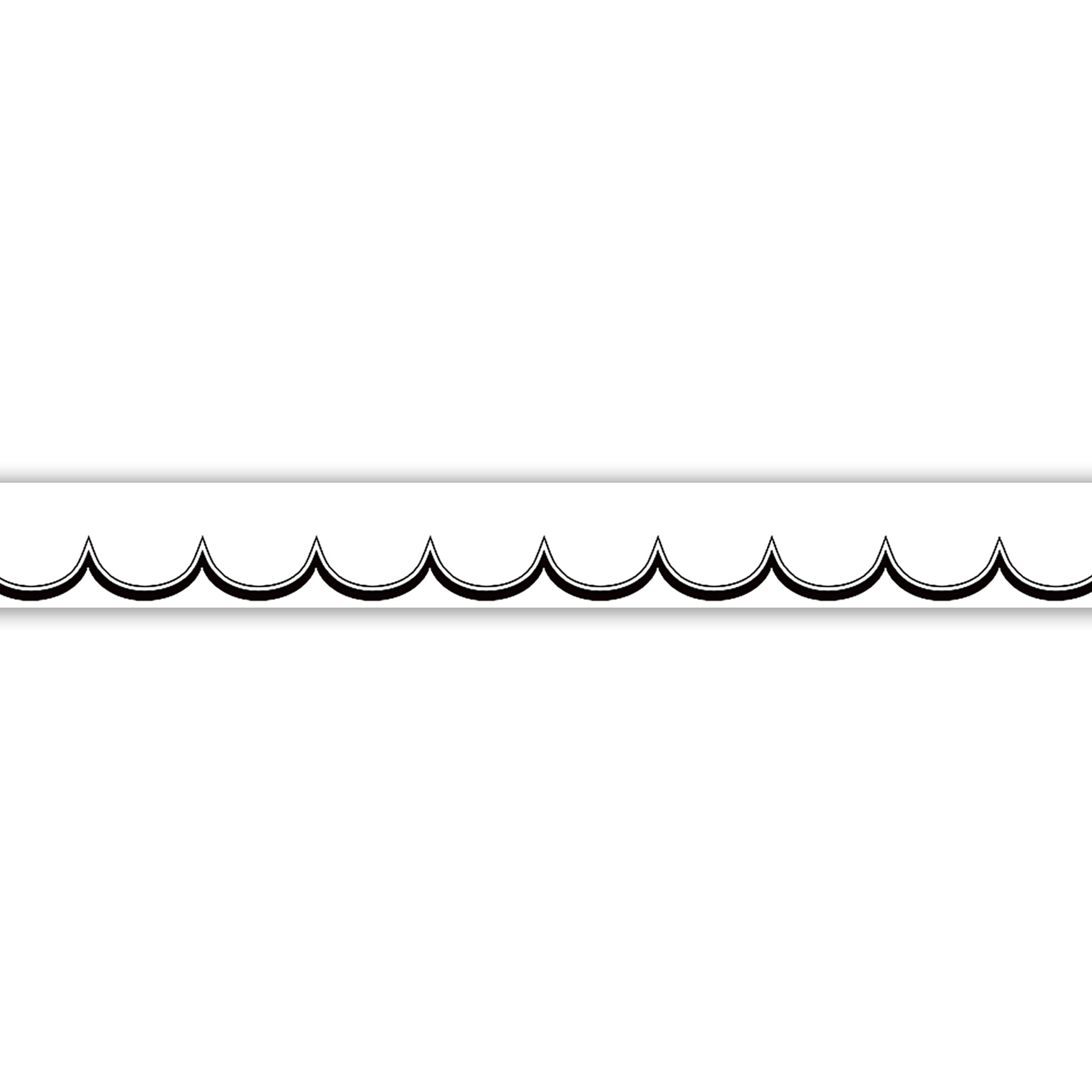 White with Black Scalloped Magnetic Border, 24 Feet