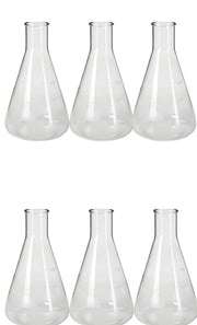Flask, Erlenmeyer, Borosilicate Glass, Graduated, 1000ml, Pack of 6
