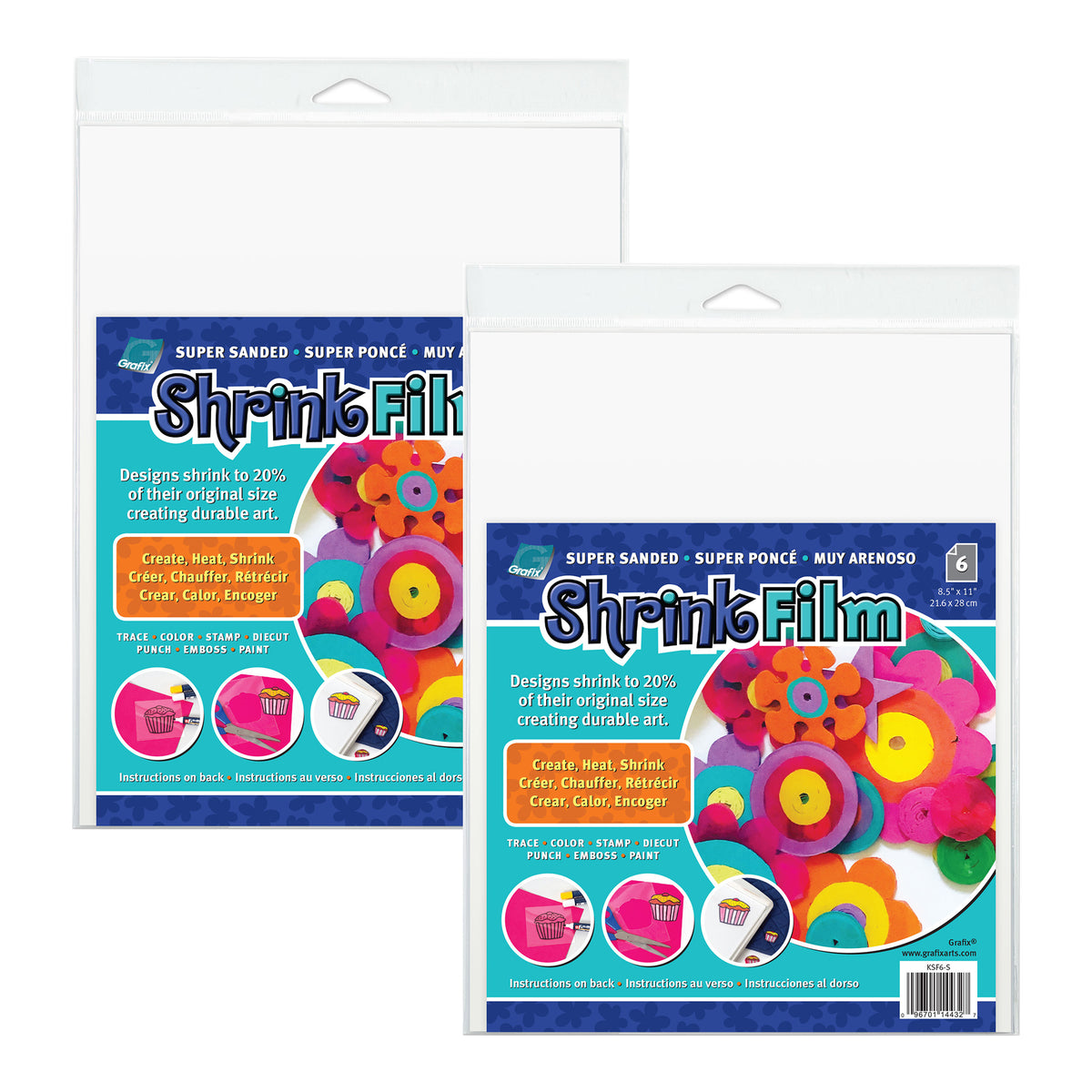 (2 PK) 6PK SANDED SHRINK FILM 85X11