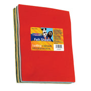 Felt Sheets, 7 Assorted Colors, 9" x 12", 1 lb.