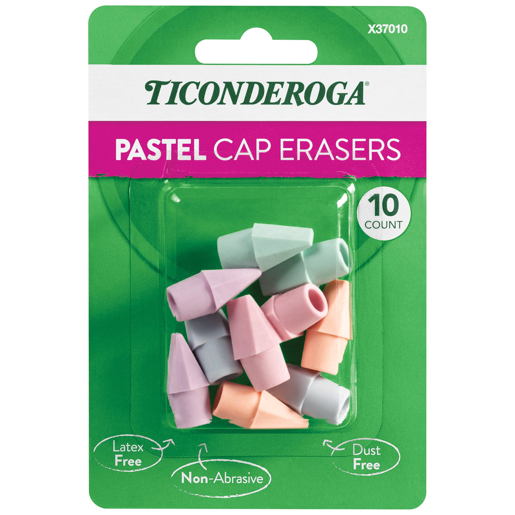 Pastel Cap Eraser, 10 Count