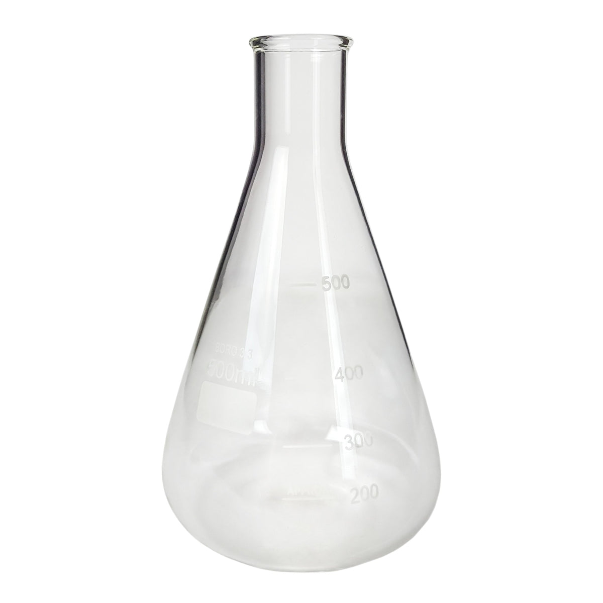 Flask, Erlenmeyer, Borosilicate Glass, Graduated, 500ml