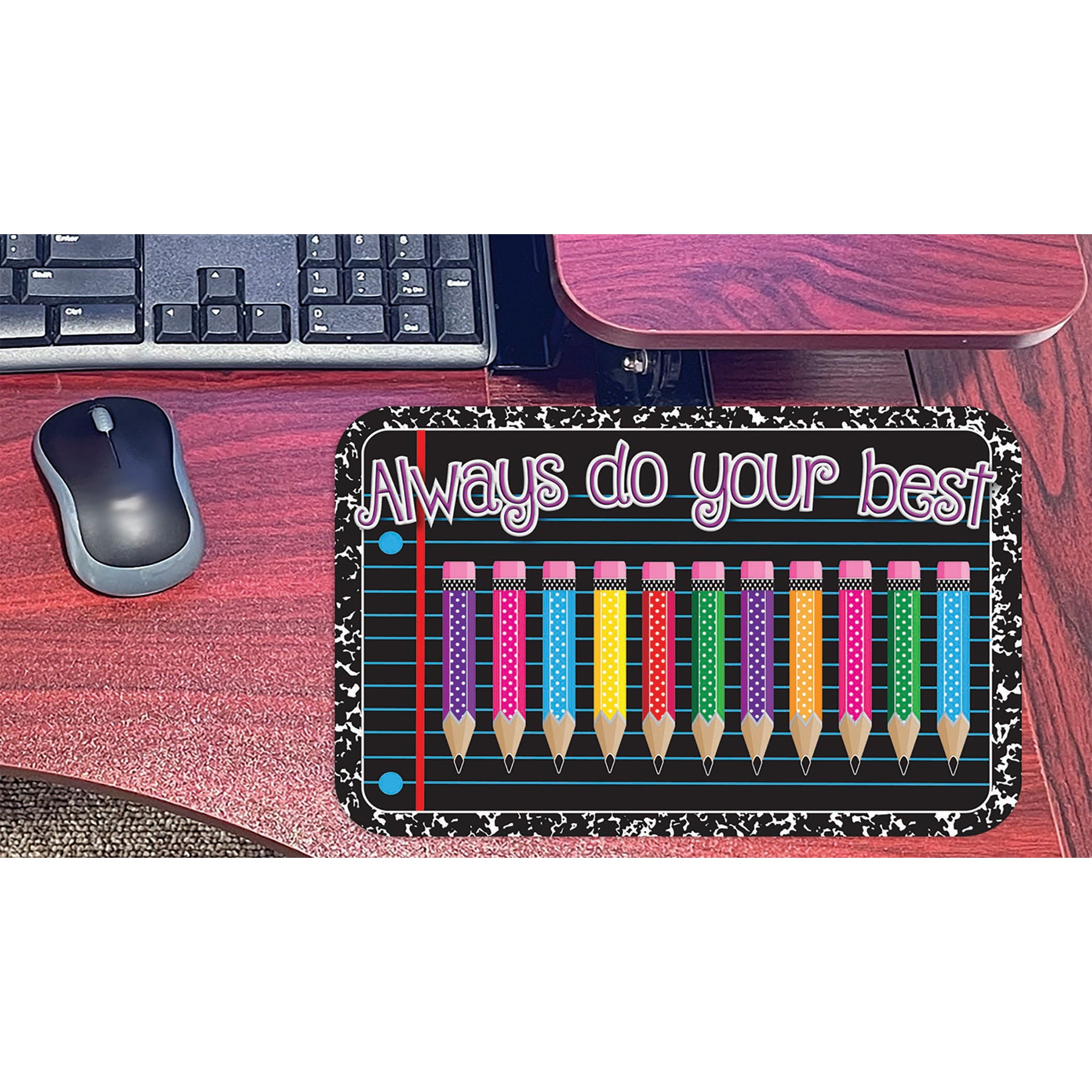 The Original Fun Mat® Computer Mouse Pad, 11.75x8 in, Always Do Your Best, Composition, Pencils