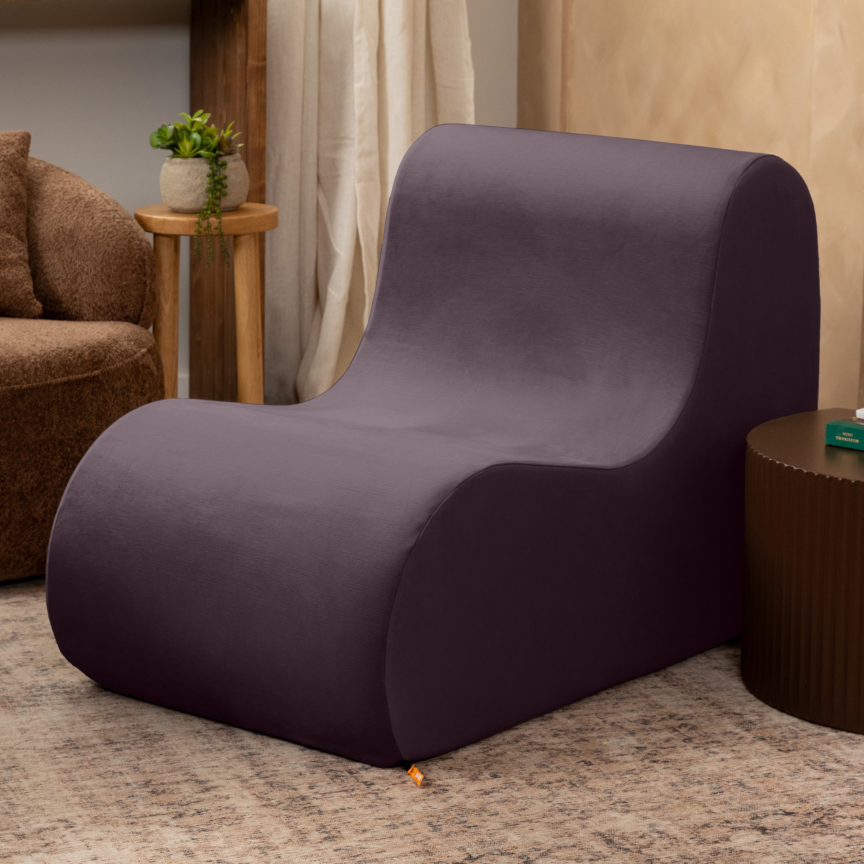Jaxx Uptown Large Modern Armless Accent Chair, Pinot