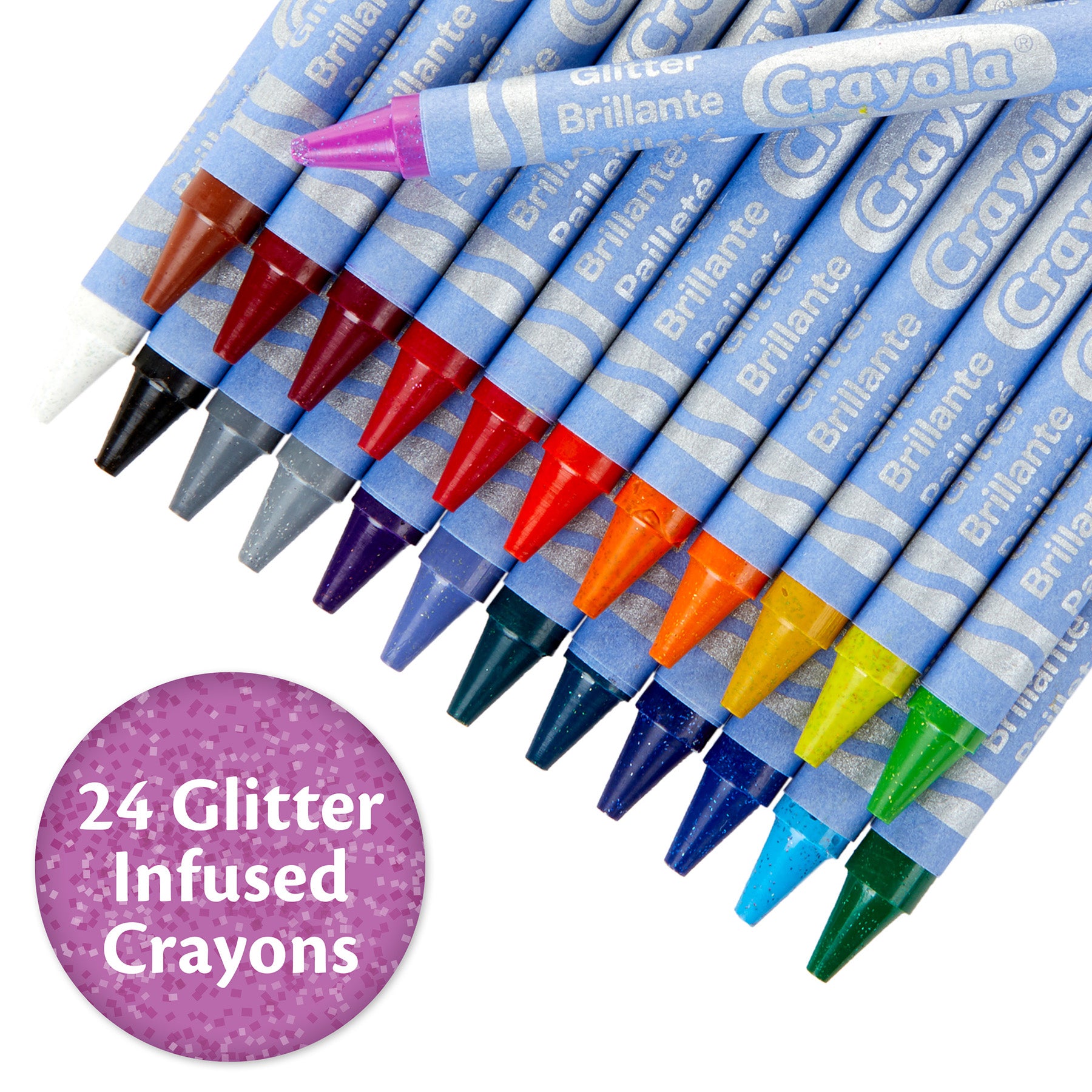 Glitter Crayons, 24 Colors