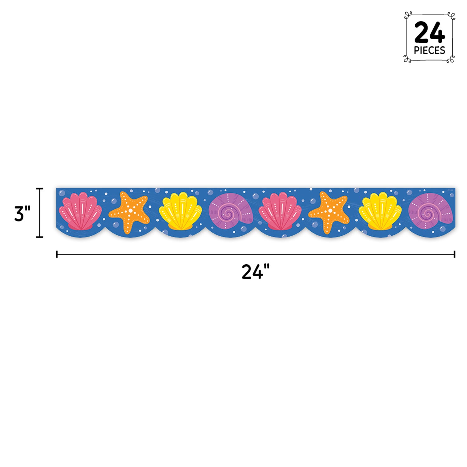 Sea Friends Seashells EZ Border, Bulletin Board Border, 48 Feet