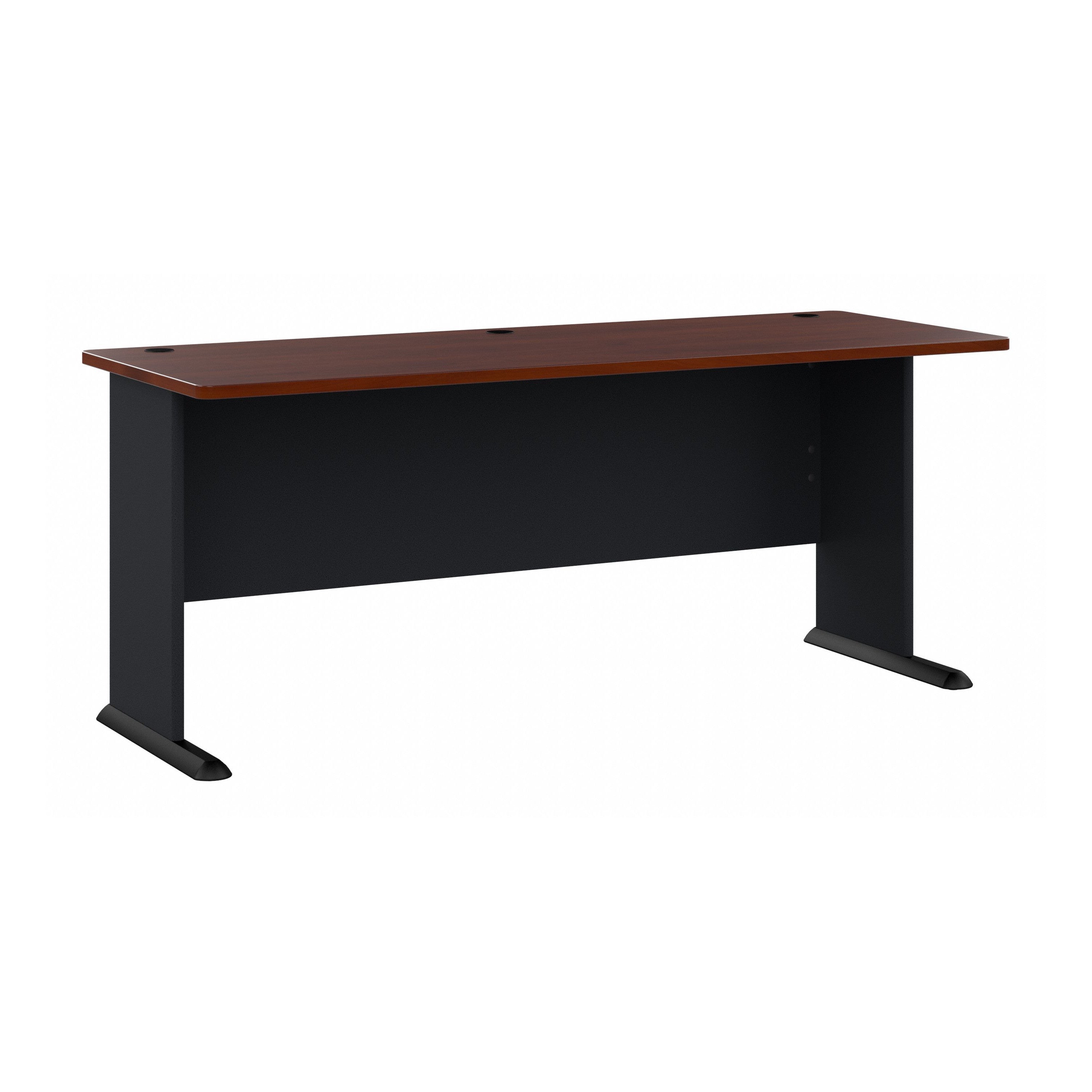 Bush Business Furniture Series A 72W Desk in Hansen Cherry and Galaxy - 71.54" Width x 26.81" Depth x 29.66" Height