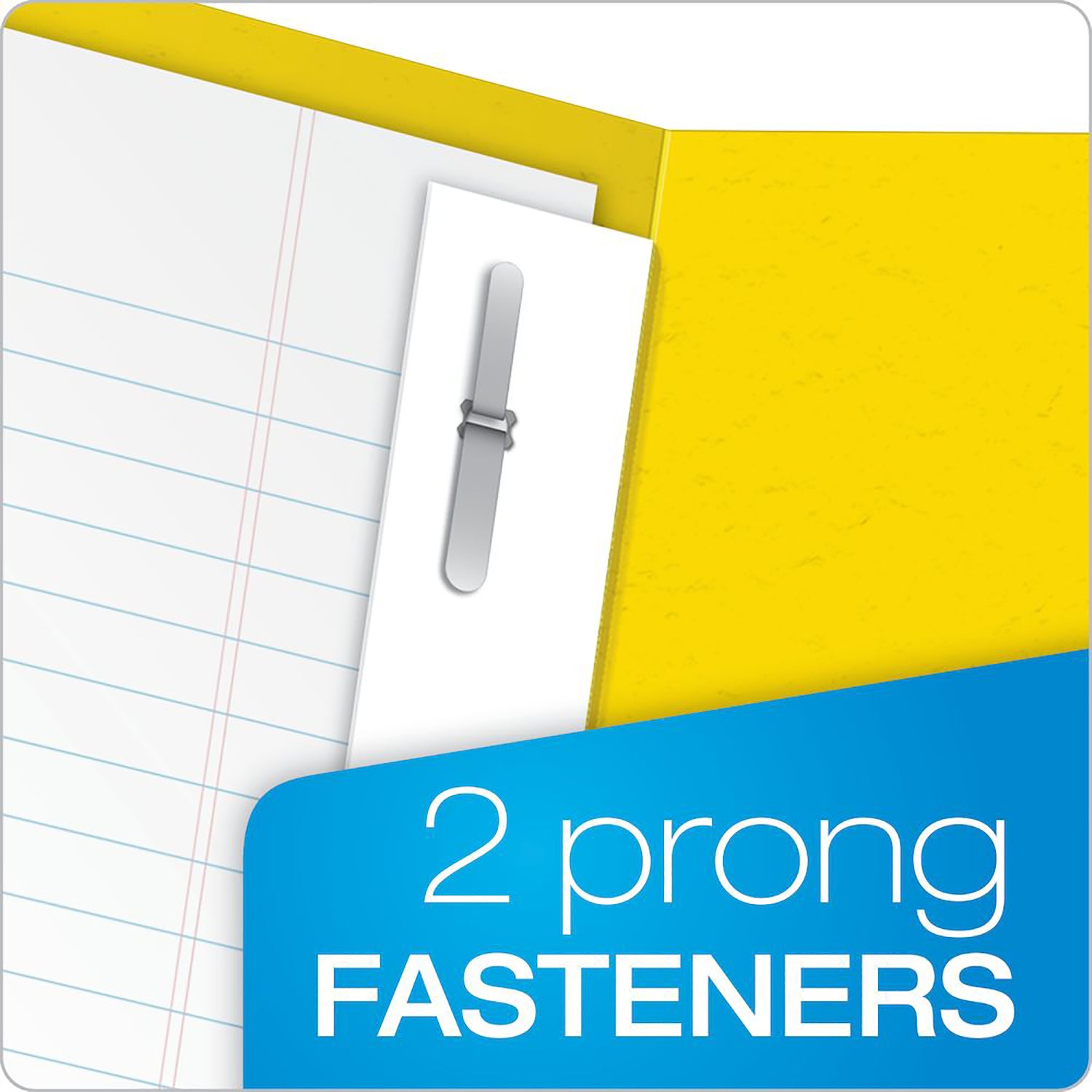 Twin Pocket Folders with Fasteners, Letter Size, Yellow, Box of 25