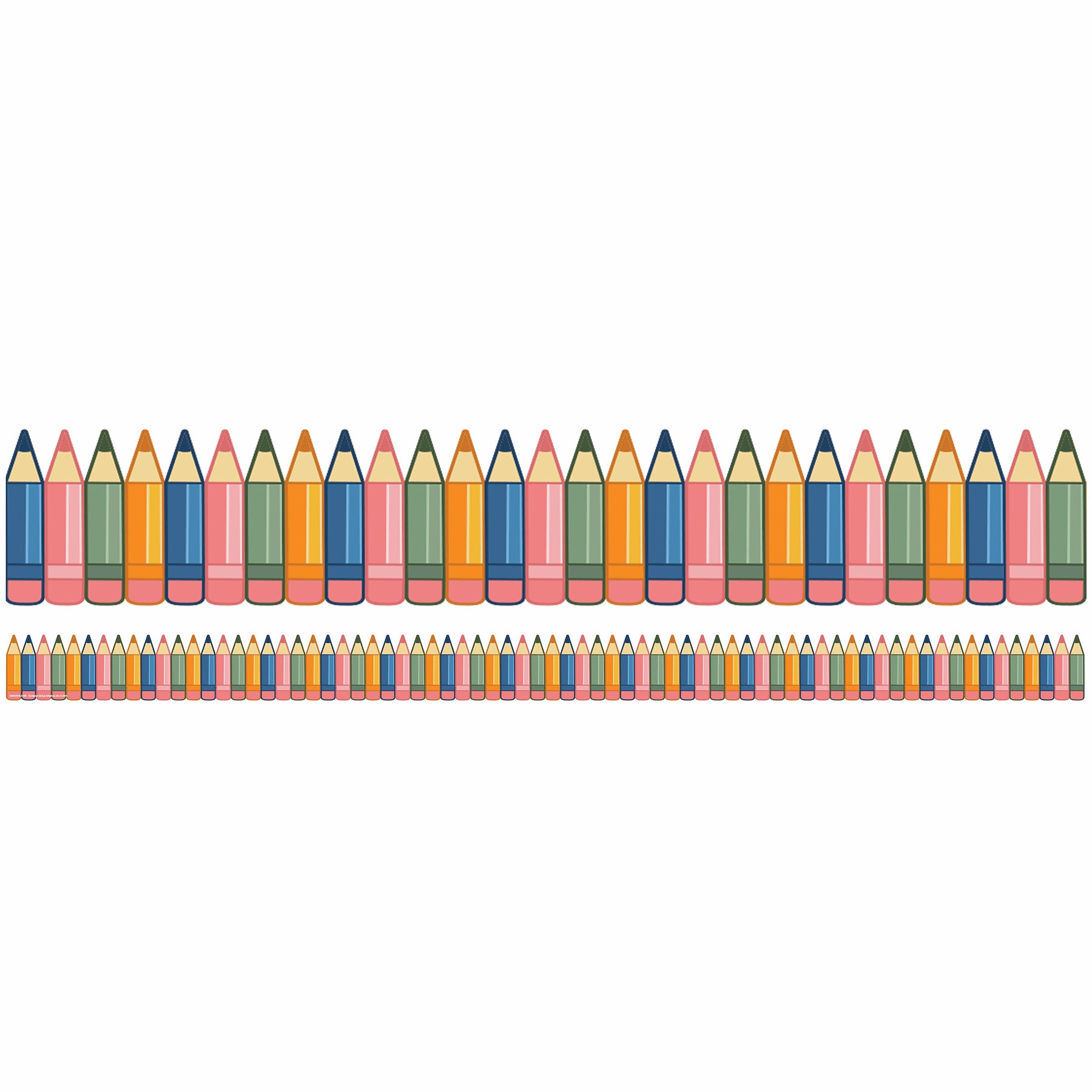 Diecut Pencils Deco Trim, 37 Feet Per Pack, 6 Packs