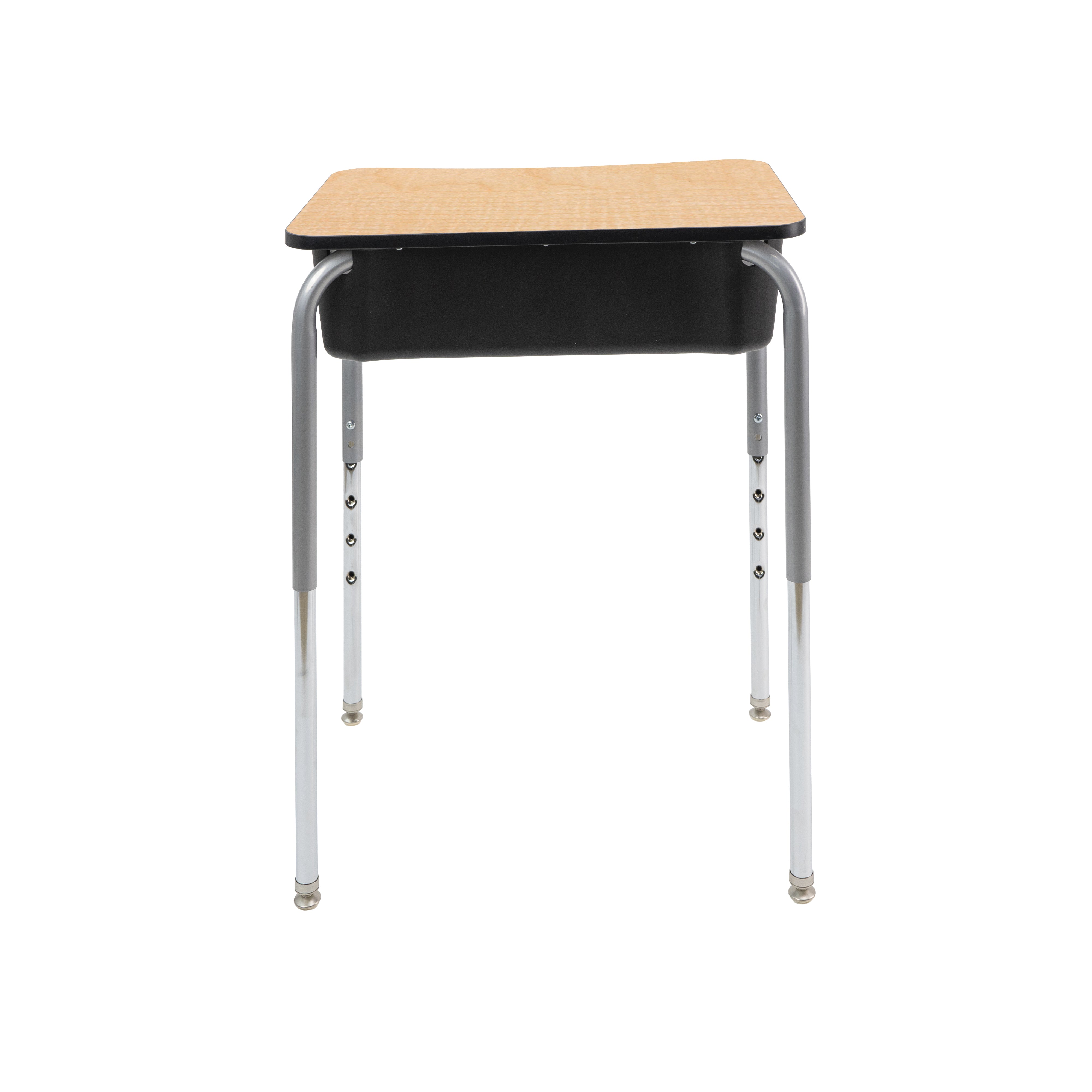 18" x 24" Belly Curve Open Front Desk with Book Box, 2-pack - Maple/Black/Silver/Black