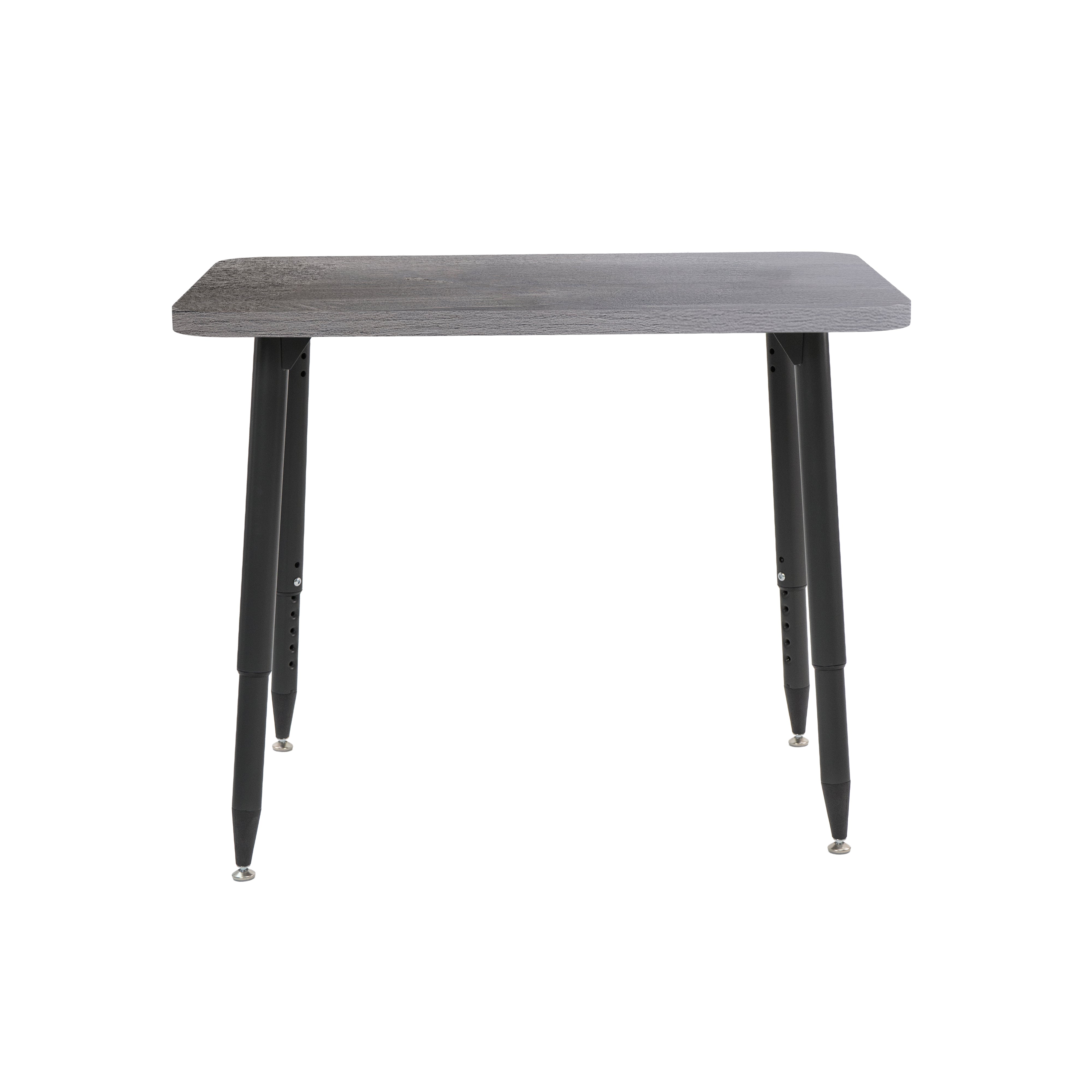 Adapte 24" x 36" Rectangle Woodgrain Activity Table with Adjustable Tapered Legs - Gray Wood/Black