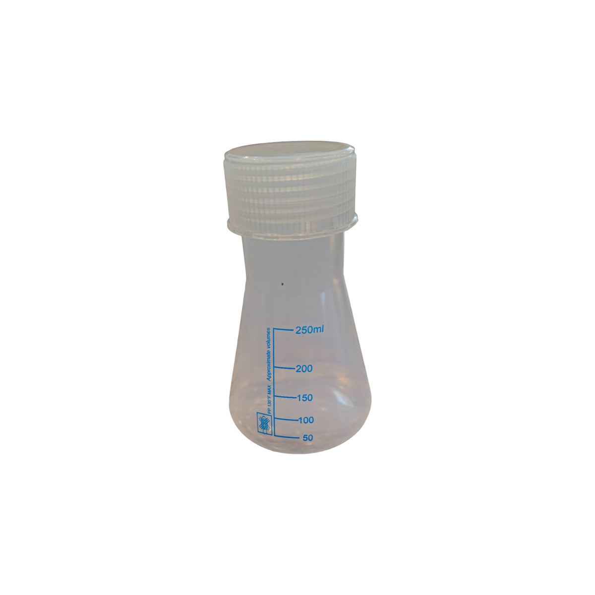 Flask, Erlenmeyer, Polypropylene, with Screw Cap, 250ml, Pack of 10
