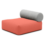 Jaxx Tybee Large Outdoor Lounge w/ Bolster and Ottomanr - Sunbrella Flamingo