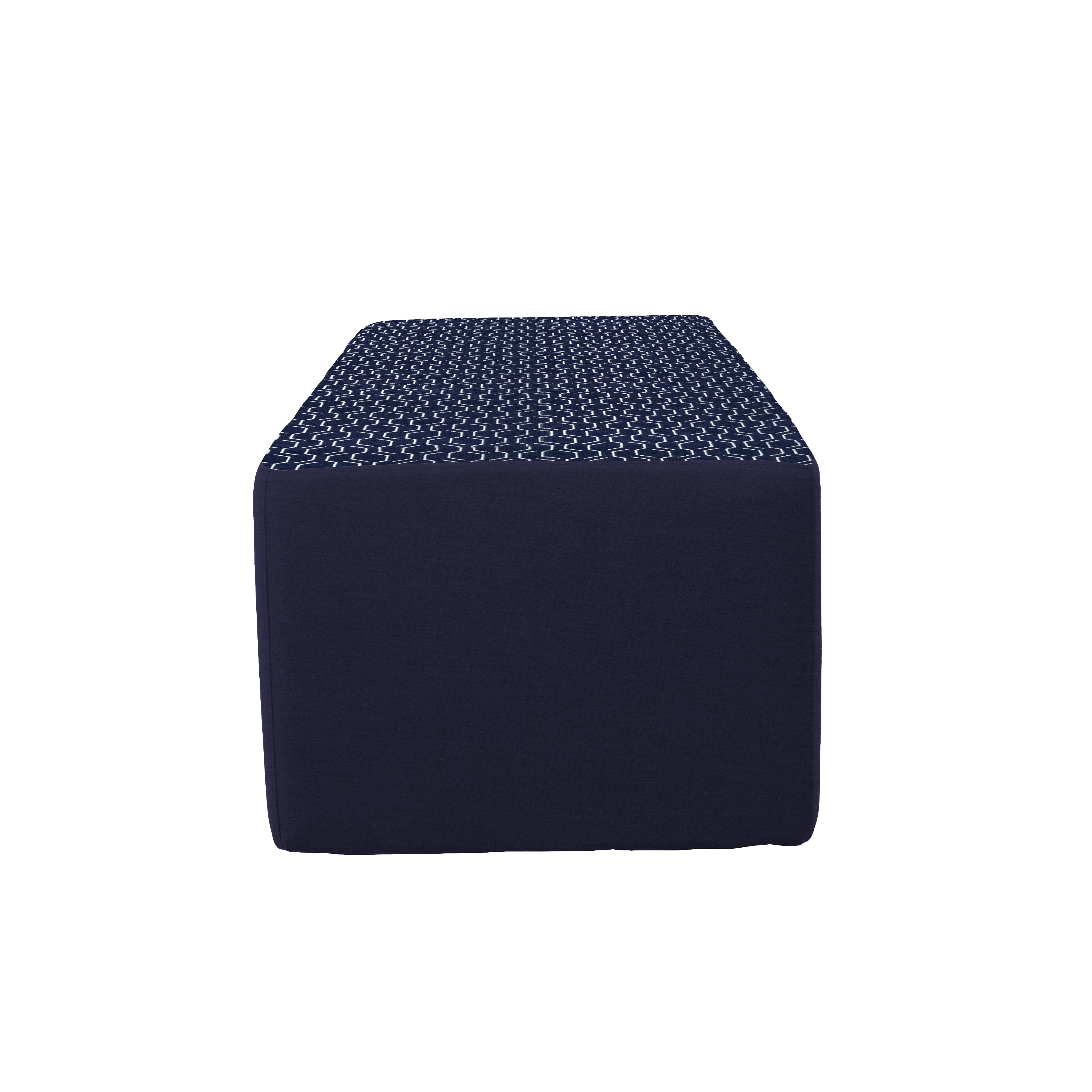 Outdoor 24" x 48" Rectangle Ottoman with Sunbrella, 18" H - Adaptation Indigo/Canvas Navy