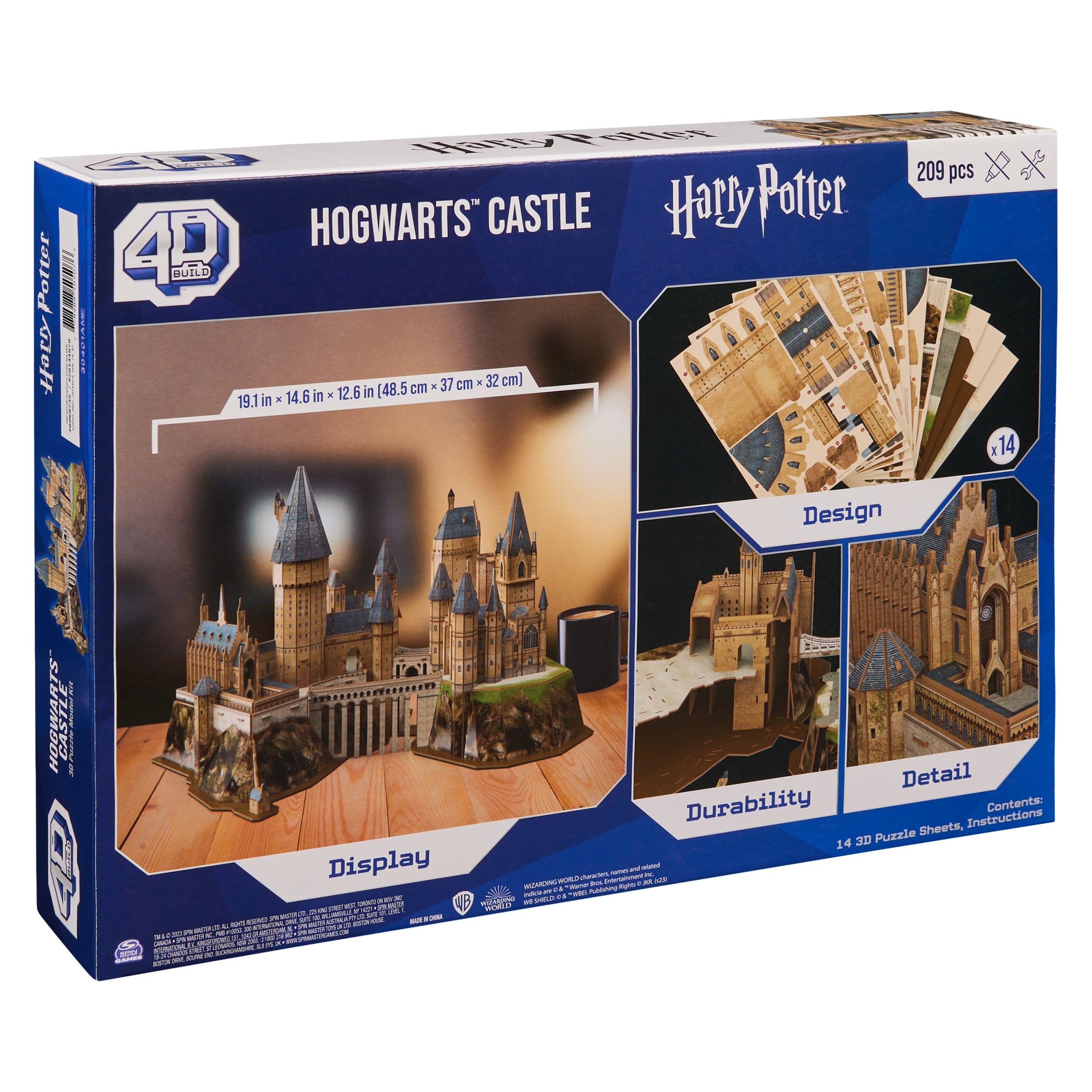 4D Build, Harry Potter Hogwarts Castle 3D Model Kit, Harry Potter Collectibles & Desk Decor, Adult Puzzle, Building Toys, 209 Pieces, 3D Puzzles for Ages 12 & Up