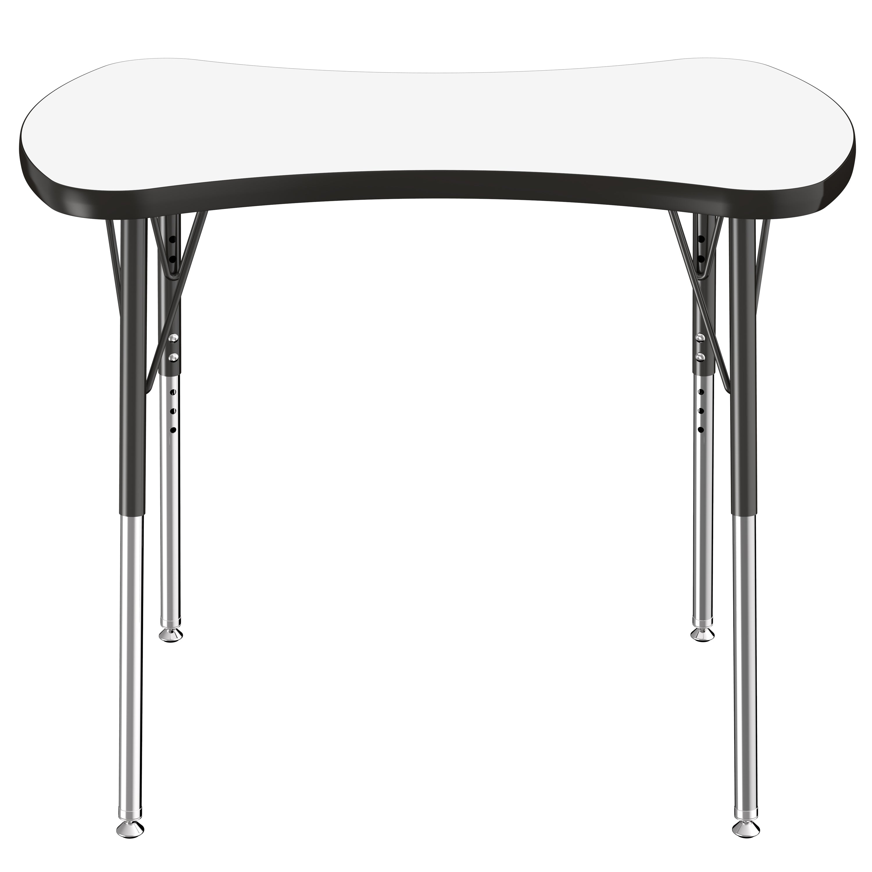 24" x 36" Bowtie Collaborative Dry-Erase Activity Table with Adjustable Standard Swivel Glide Legs - Whiteboard/Black