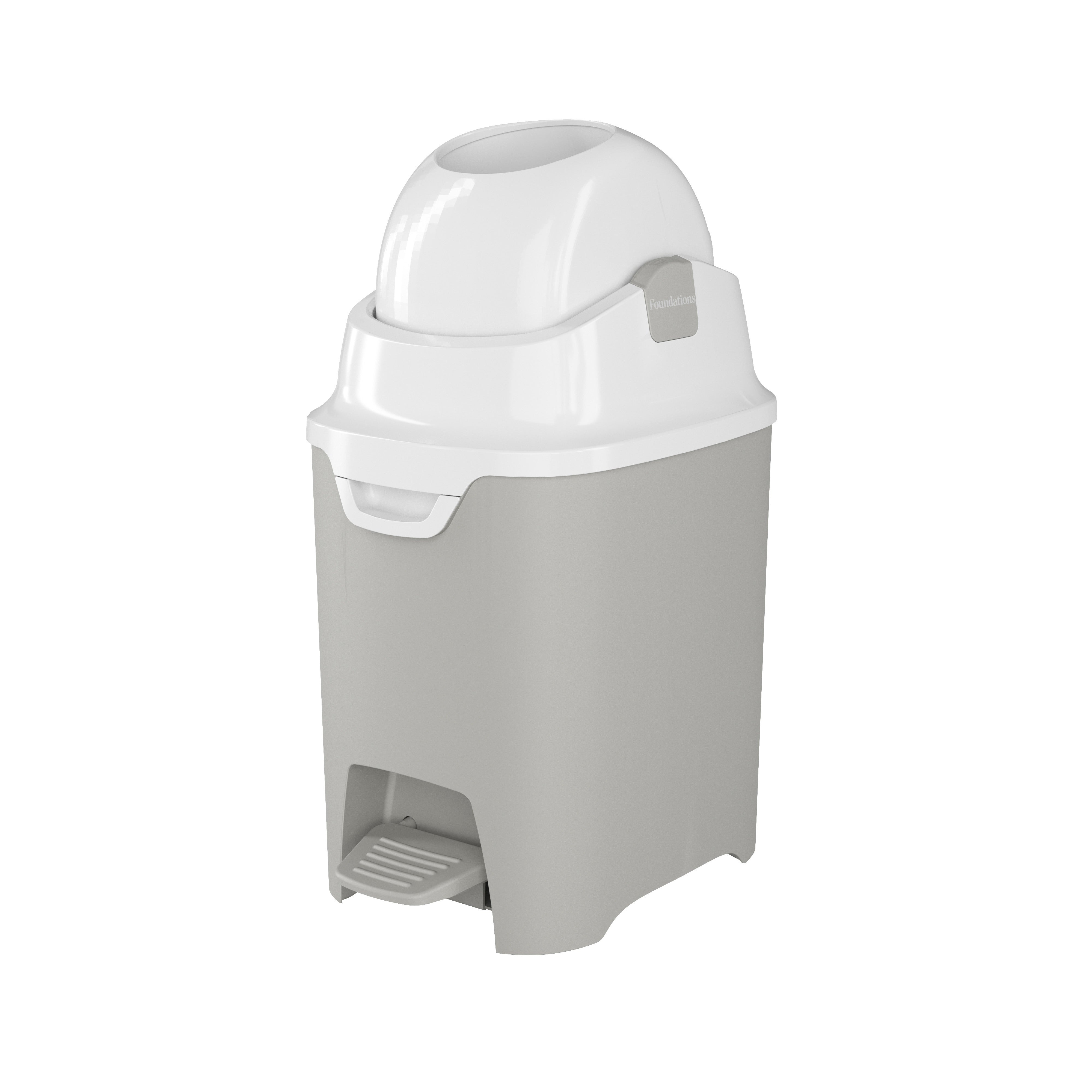Foundations Pro Series Mini Hands-Free Diaper Pail, Gray