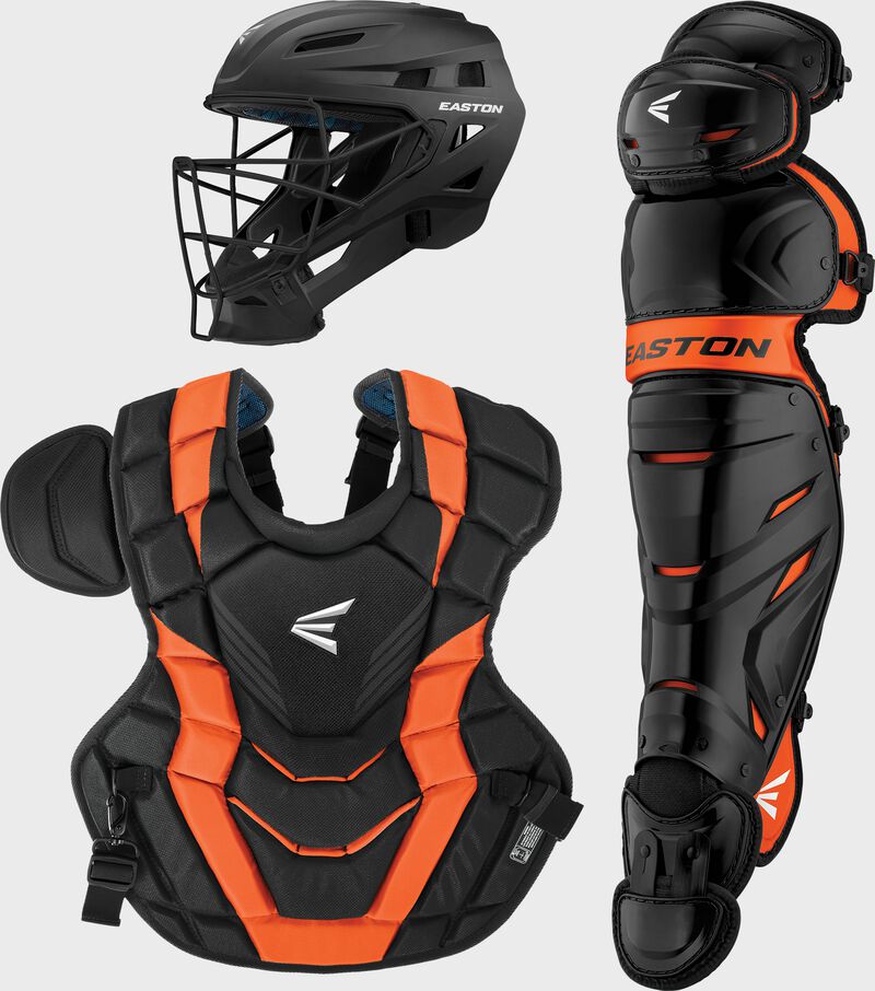 Easton Elite X Intermediate Catchers Box Set - Black/Athletic Orange