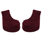 SoftScape Two-Textured Trendy Bean Bag, 2-Piece - Bordeaux