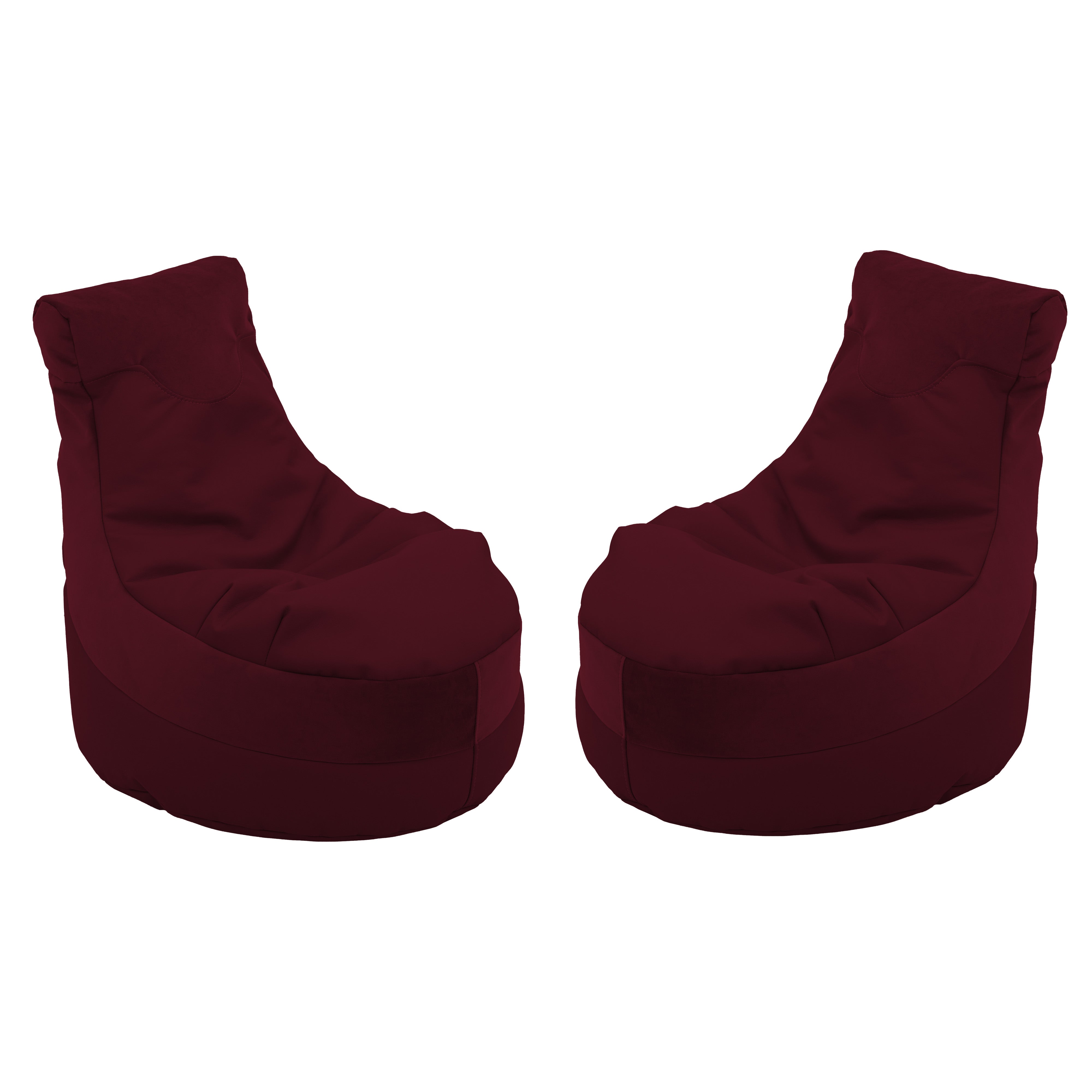 SoftScape Two-Textured Trendy Bean Bag, 2-Piece - Bordeaux