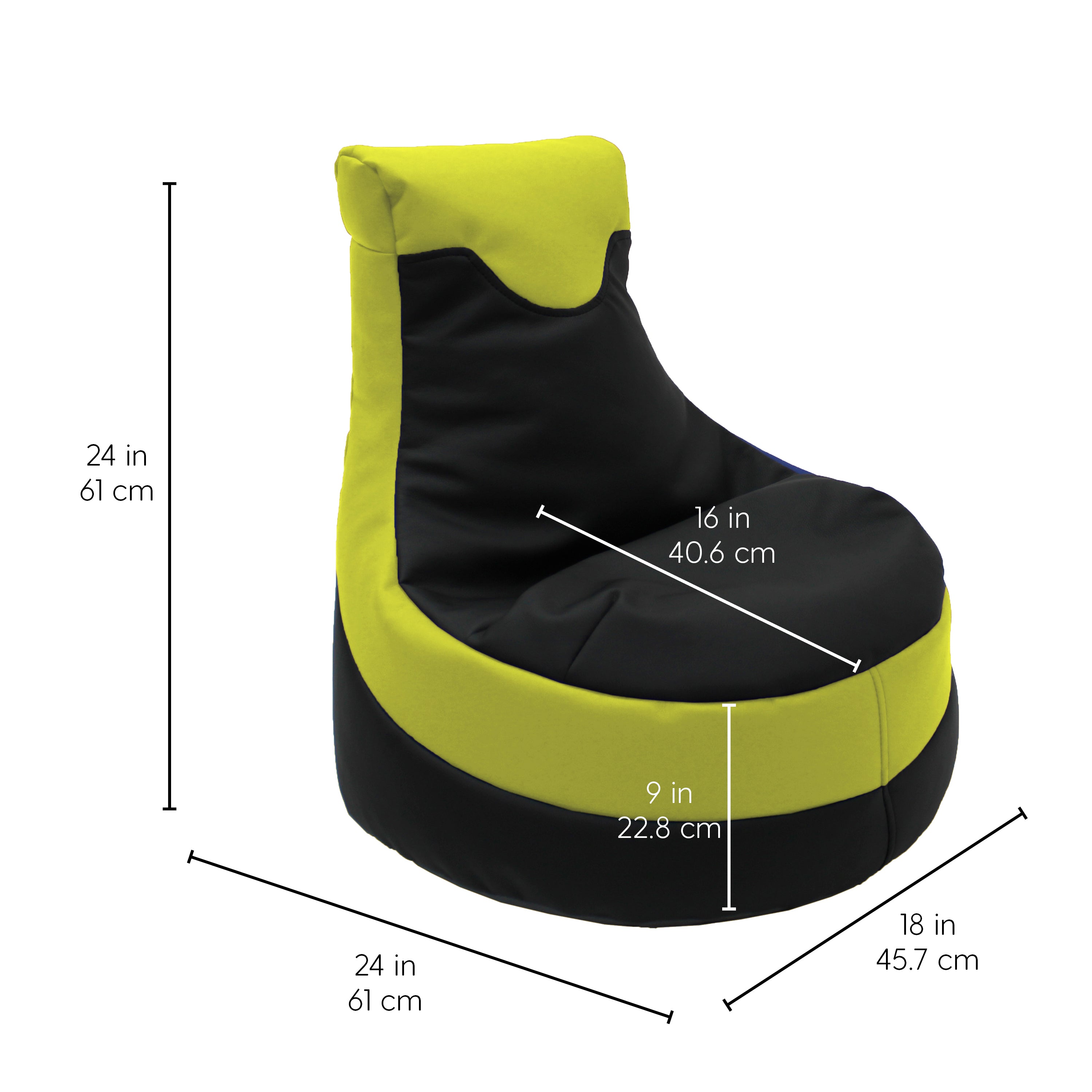 SoftScape Little Gamer Bean Bag - Black/Lime