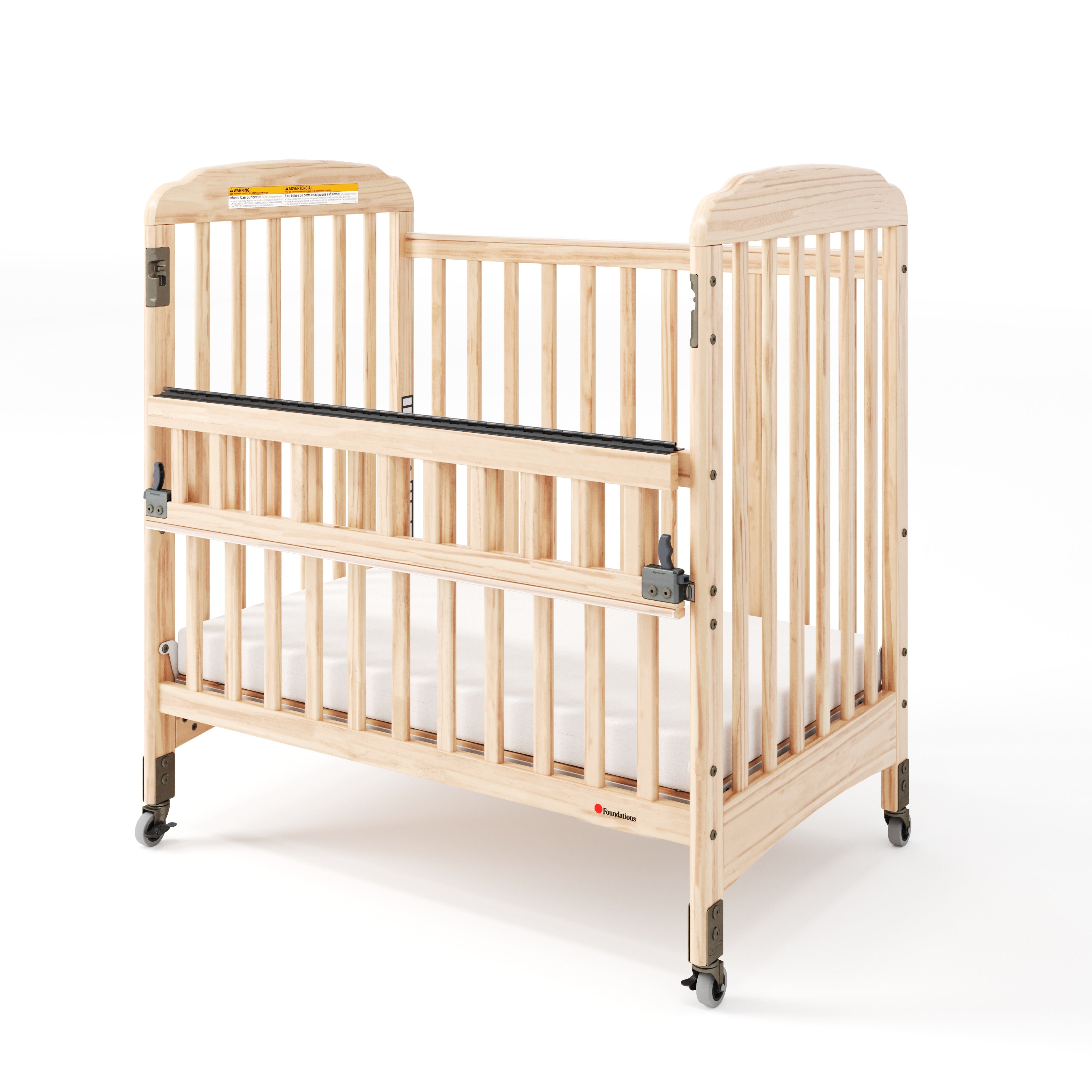 Next Gen Serenity SafeReach Slatted Compact Crib, Natural - US