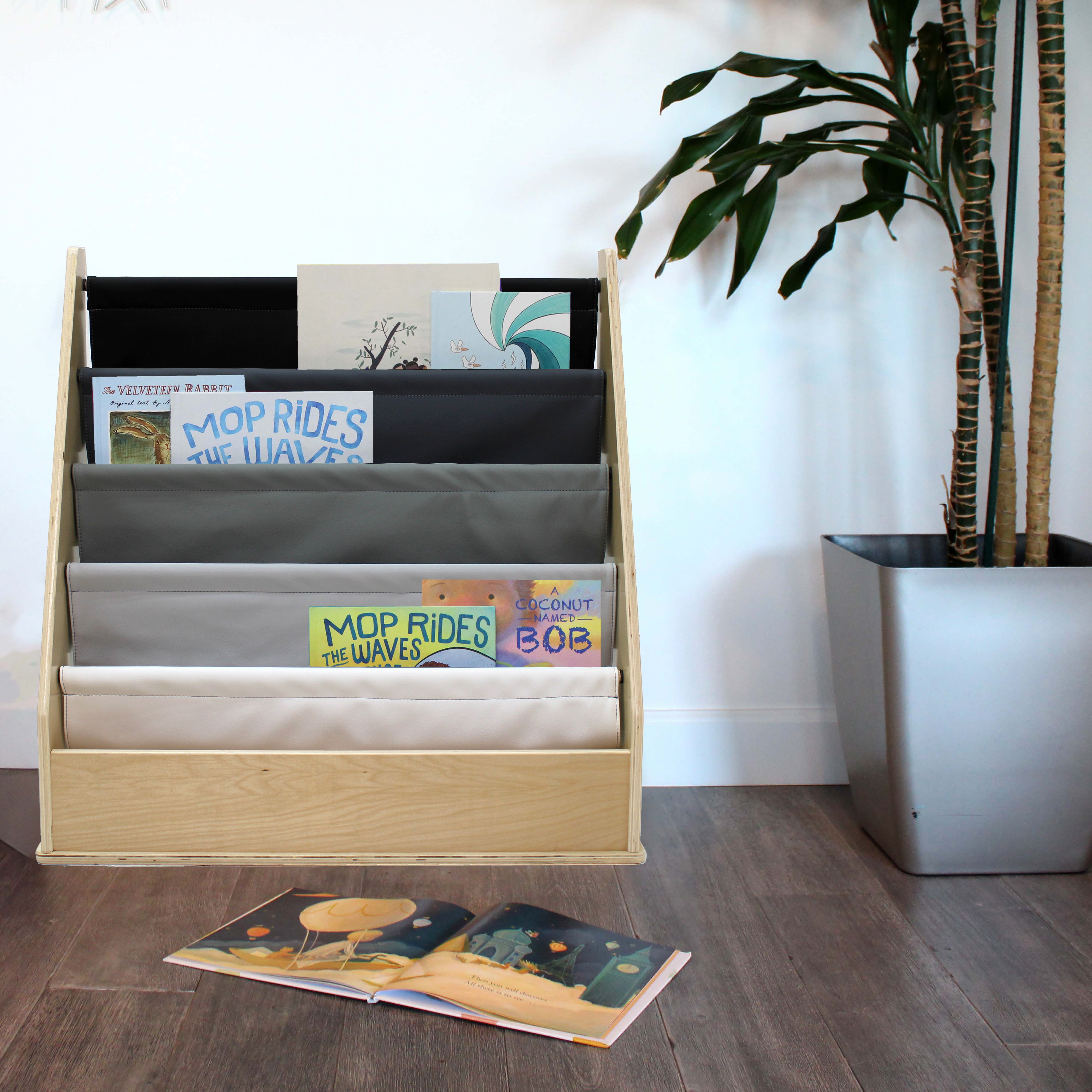 Birch Sling Book Display - Gray/Light Gray