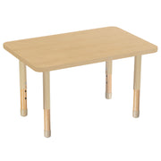 24" x 36" Rectangle Thermofused Activity Table with Adjustable Chunky Wood Legs - Maple Grain/Sand/Natural