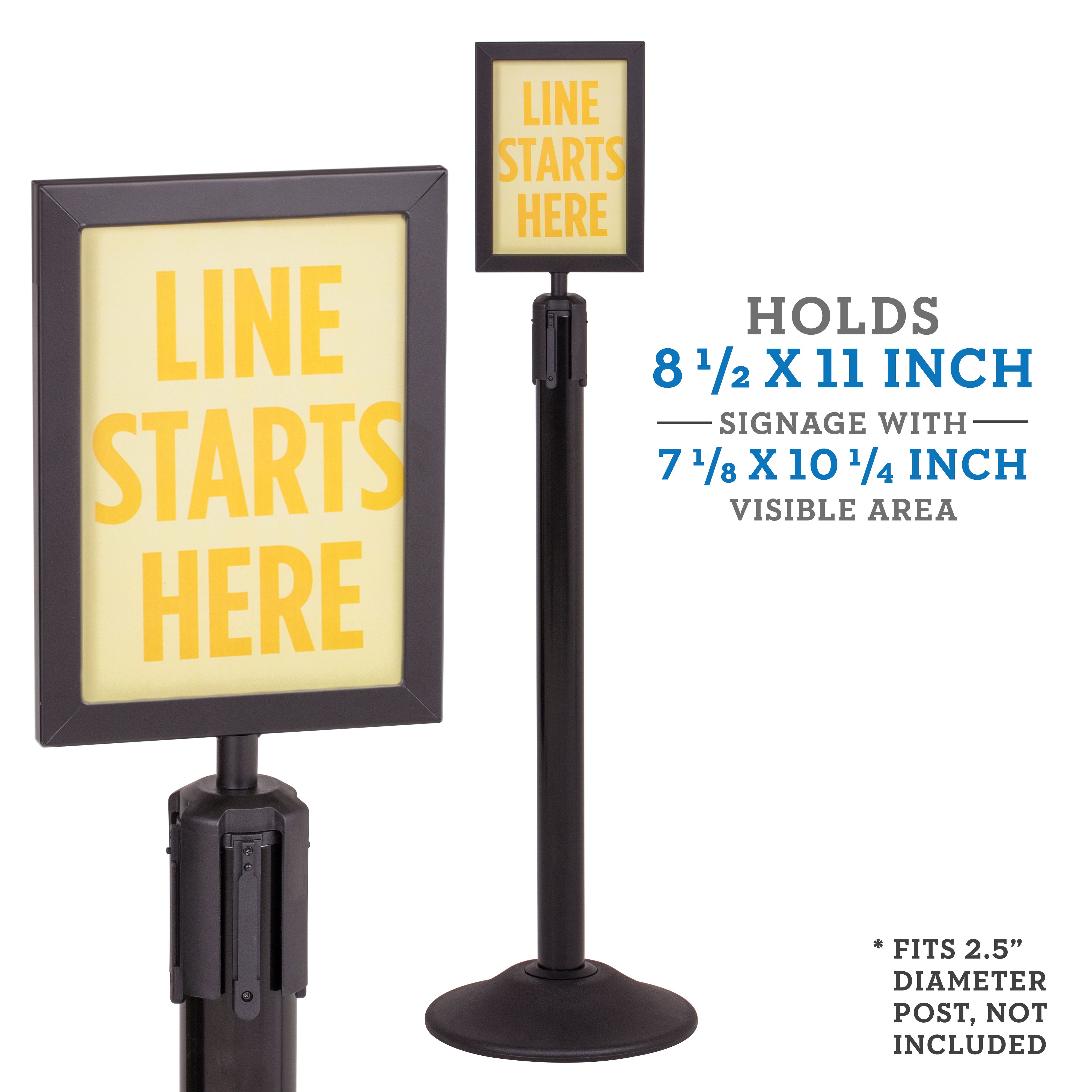Sign Holder ‐ Black ‐ For Premium Steel Stanchions