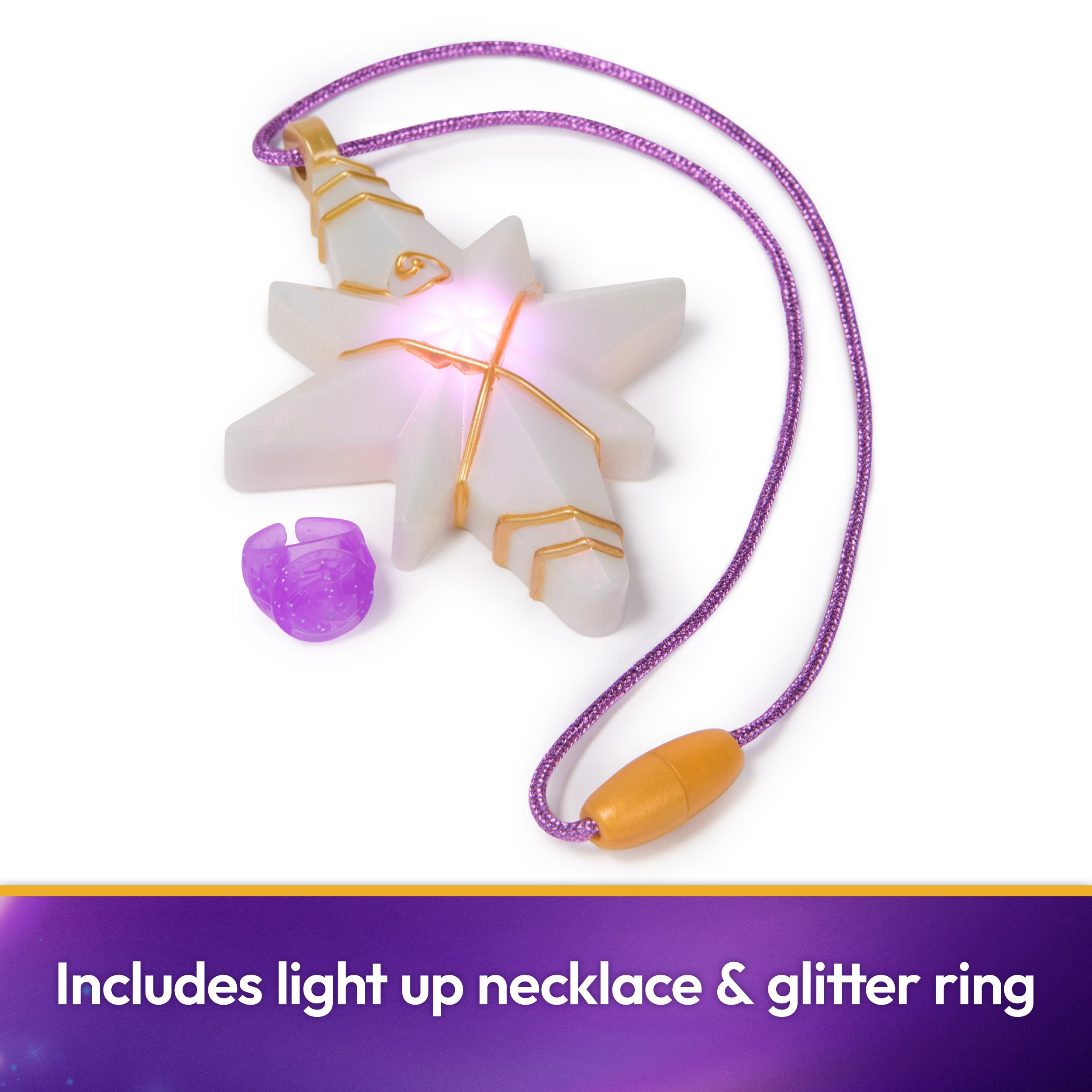 Unicorn Academy, Sophia’s Light Up Necklace & Glitter Ring for Girls Pretend Play & Dress Up, Dolls & Unicorn Toys for Girls Ages 4 and up