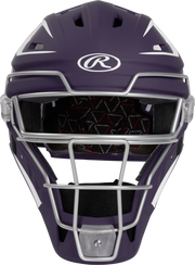 Rawlings Velo 2.0 Matte Senior Catchers Helmet - Purple/White
