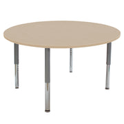 48" Round La Madera Activity Table with Adjustable Super Legs - Maple Grain/Silver