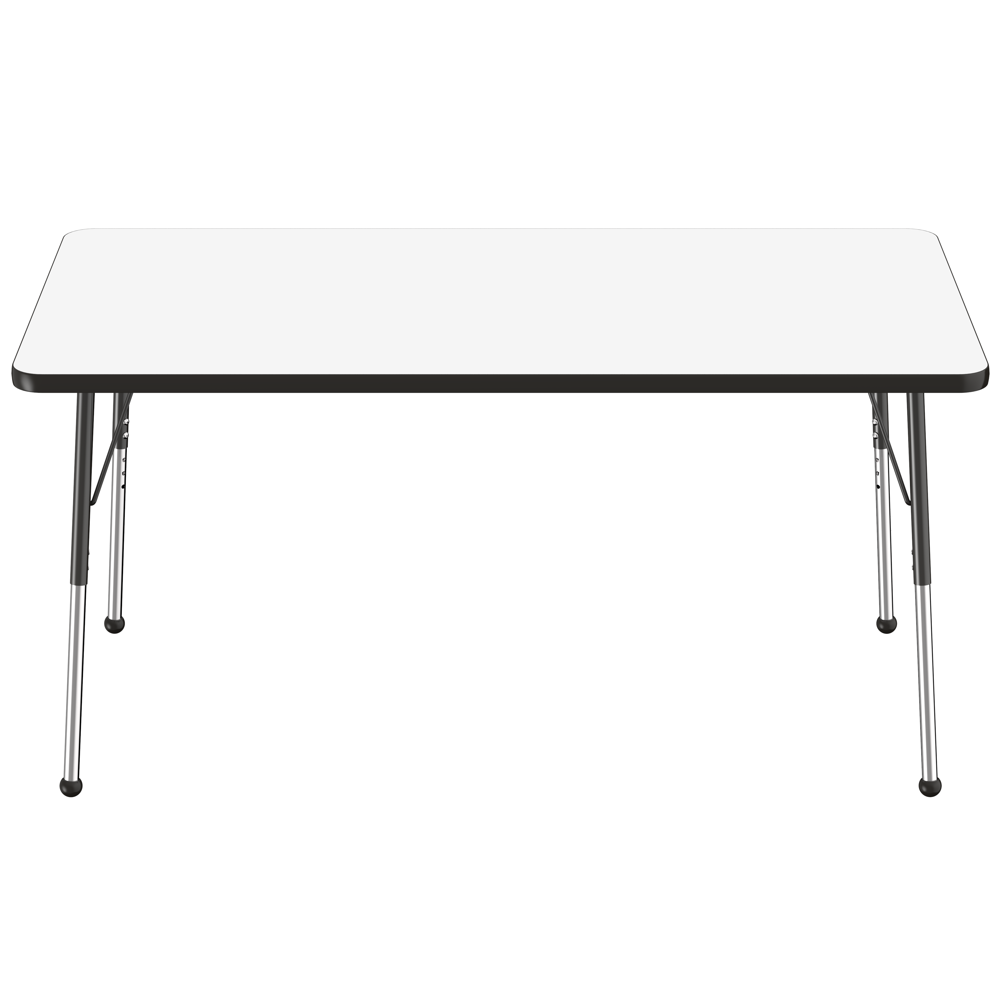 36" x 60" Rectangle Dry-Erase Activity Table with Adjustable Standard Ball Glide Legs - Whiteboard/Black