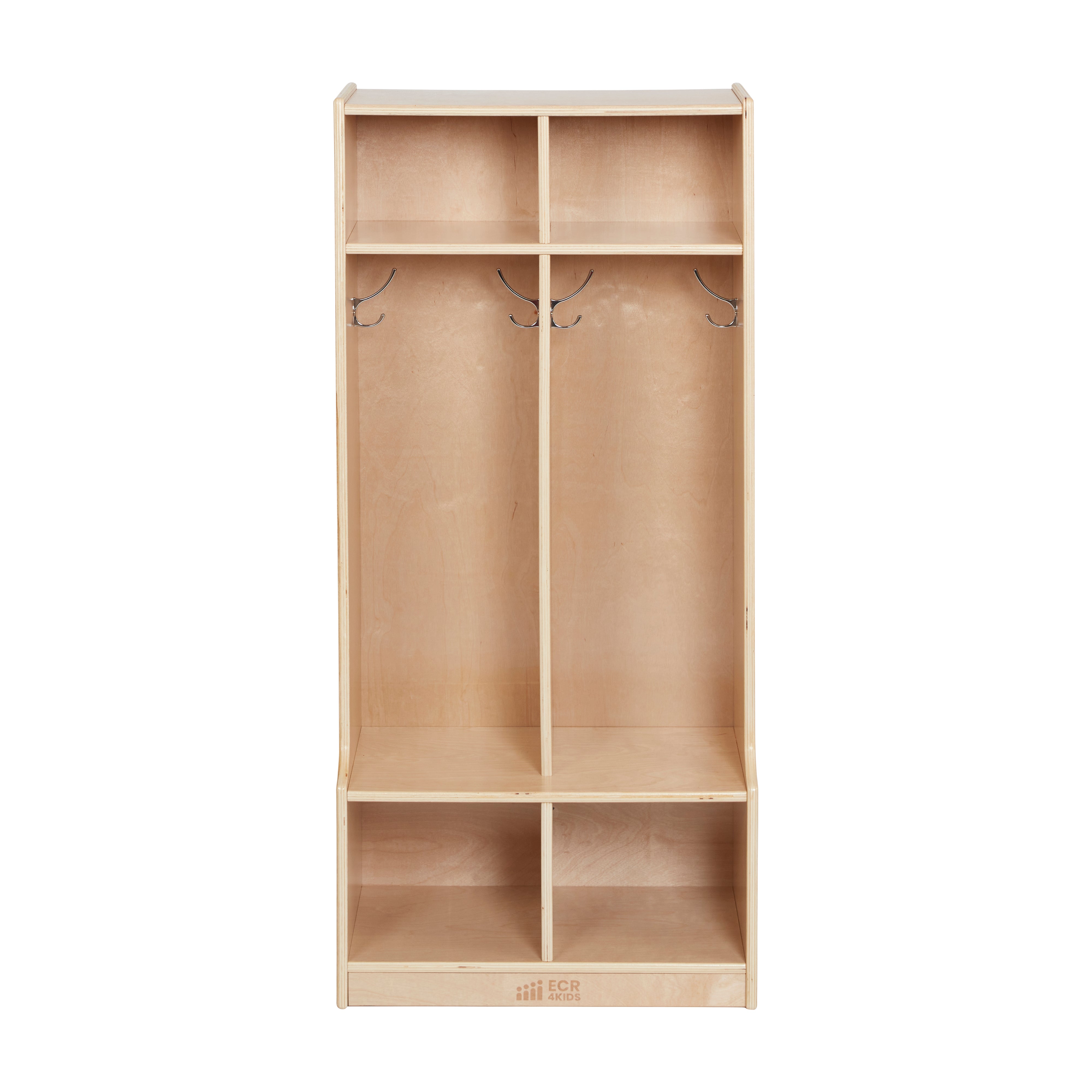 2-Section Coat Locker with Bench - Natural